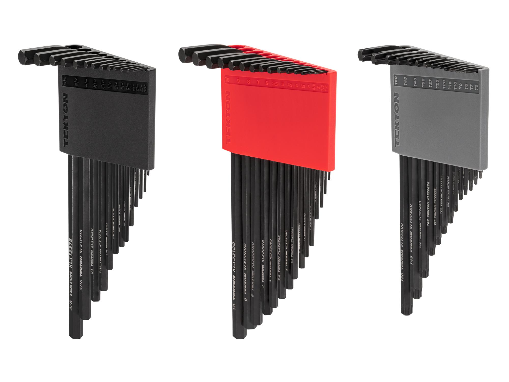 Front-right angle view of Tekton holder l-key set. Item #KEY91003
