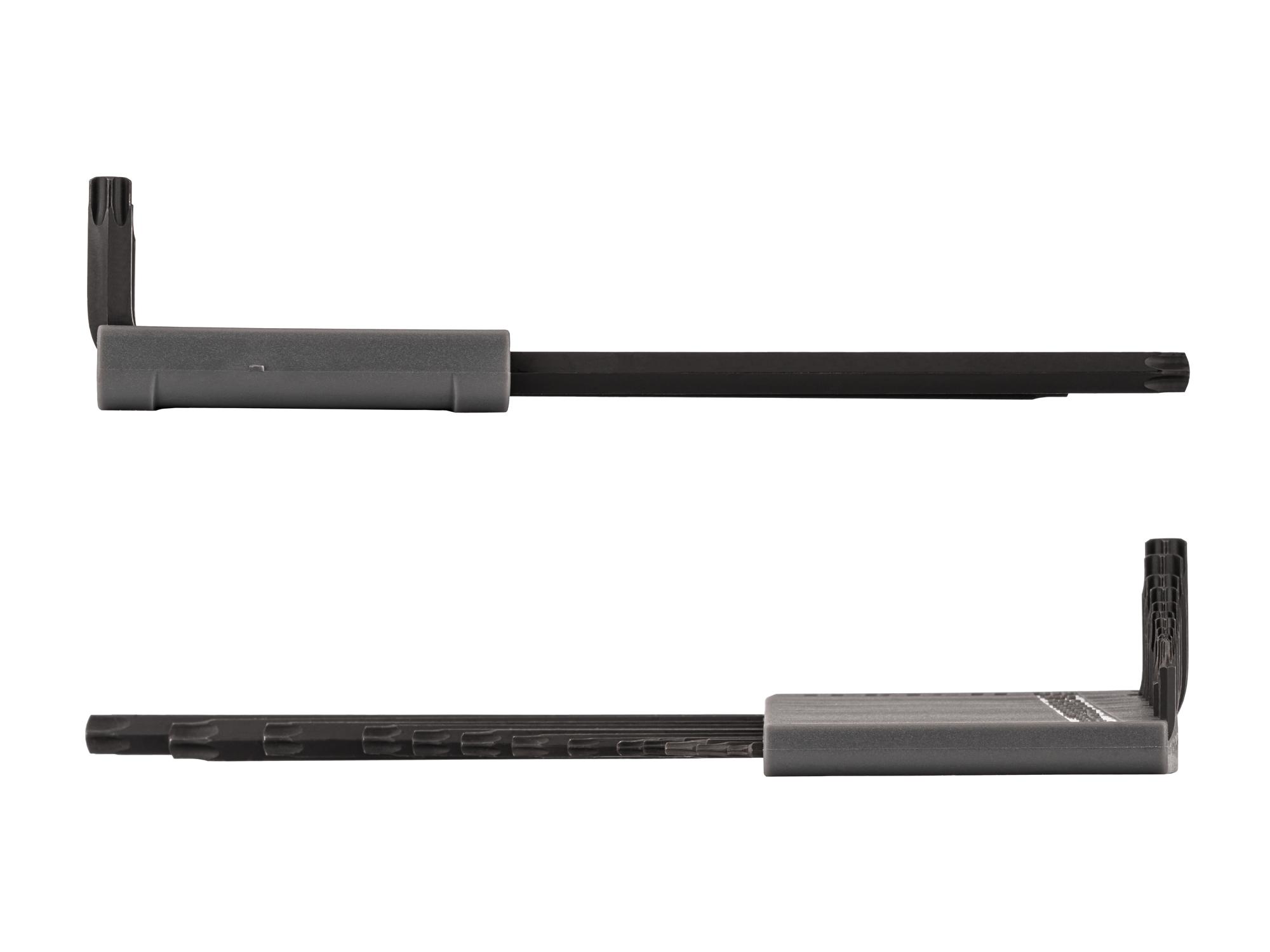Side view of Tekton holder l-key set. Item #KLT91402