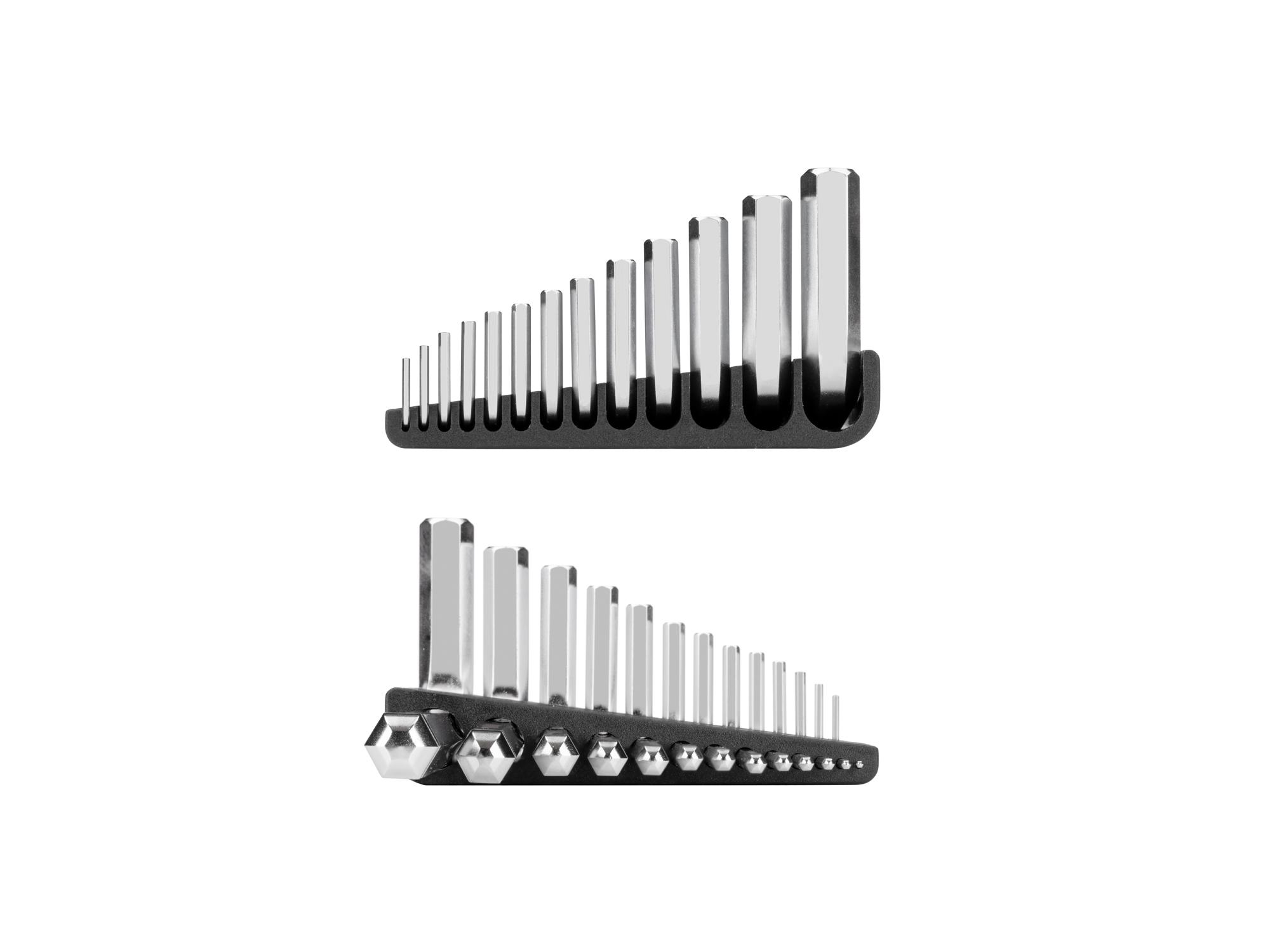 Side view of Tekton holder l-key set. Item #KLX91101