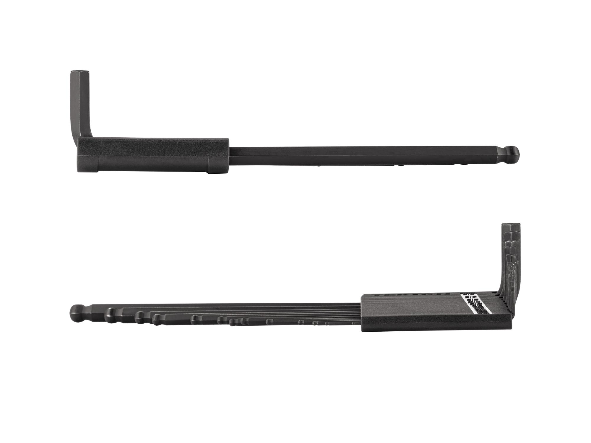 Side view of Tekton holder l-key set. Item #KLX91102