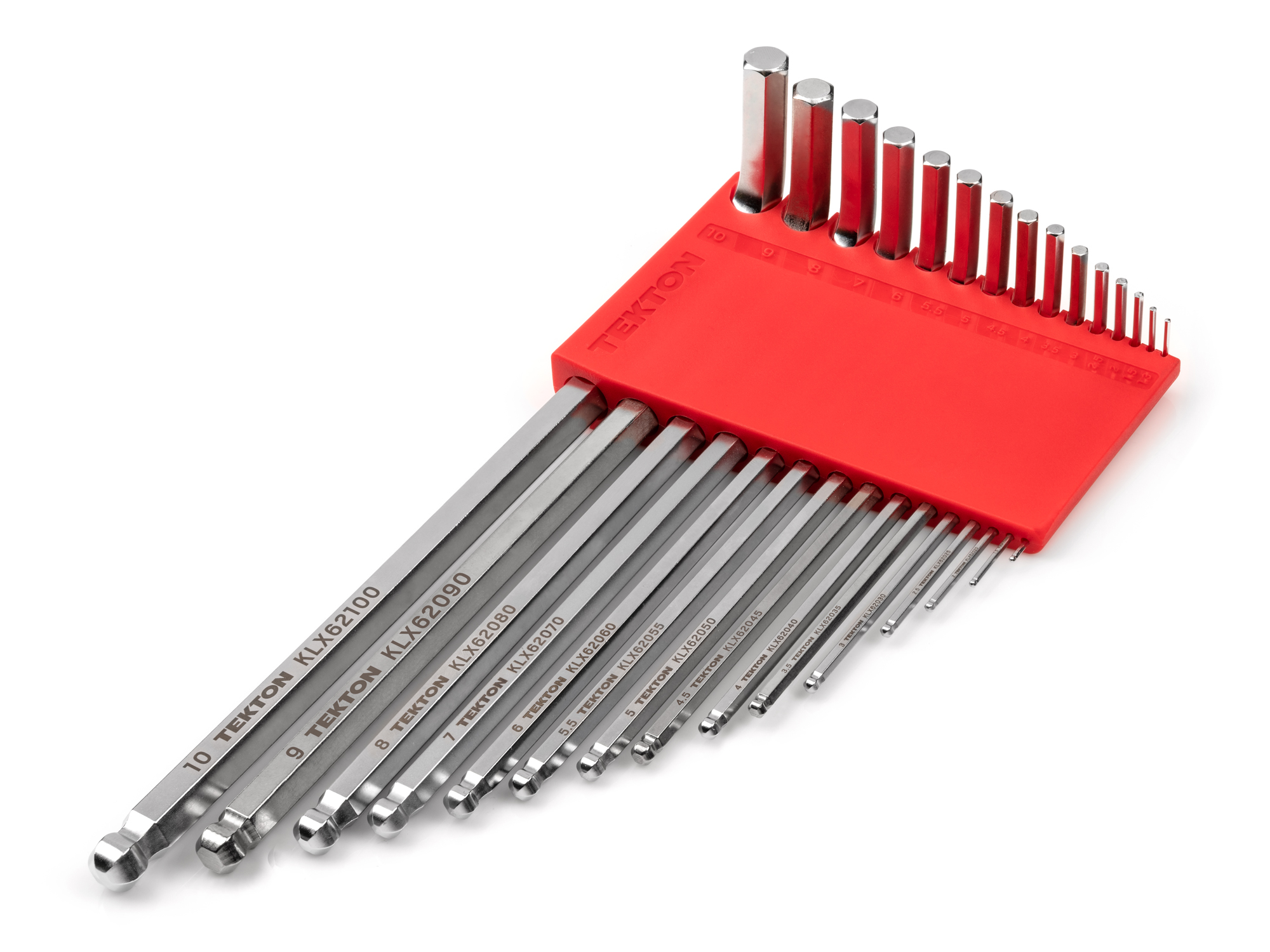 Ball End Hex L-Key Set with Holder (15-Piece) - Chrome Finish