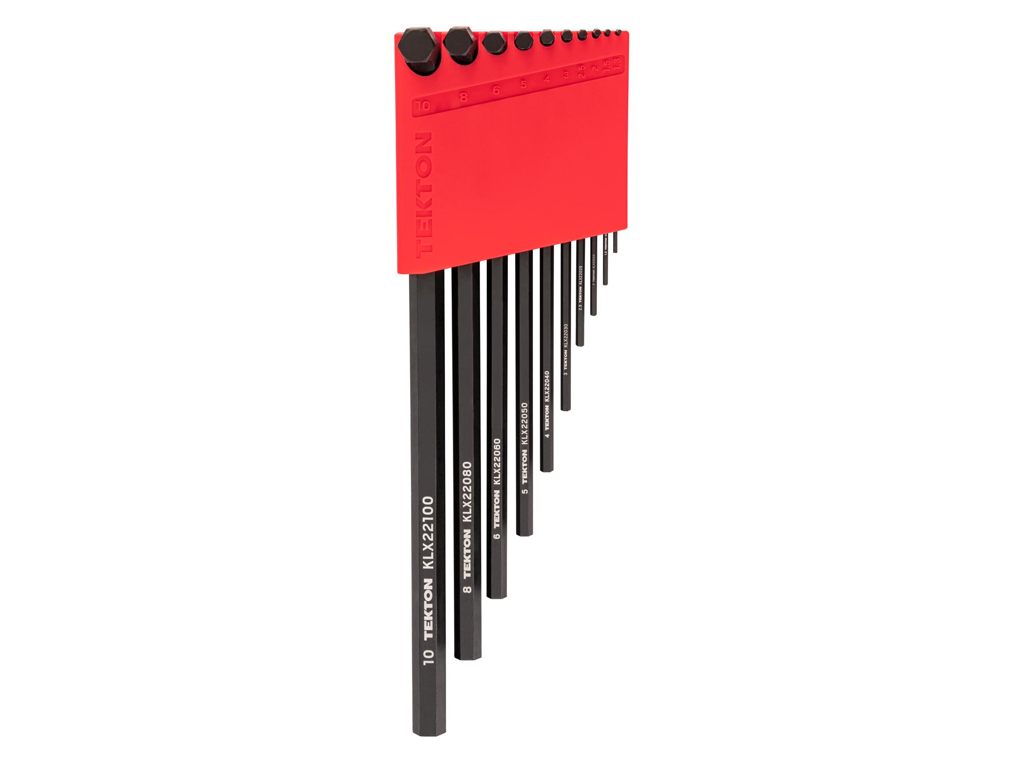 Flat End Hex L-Key Set with Holder, 10-Piece (Common Sizes)