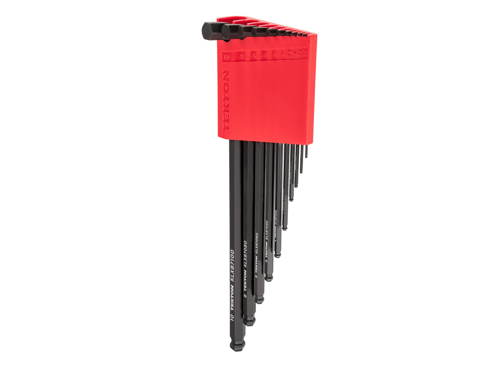 Front-right angle view of Tekton holder l-key set. Item #KLX91212