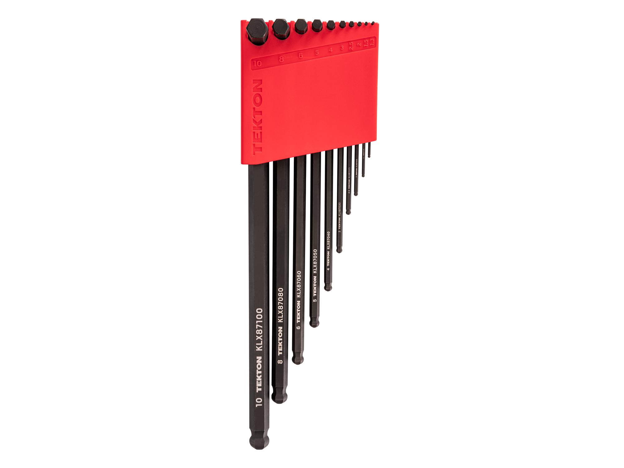 TEKTON Short Arm Ball End Hex L-Key Set with Holder, 10-Piece (1.3-10 mm)