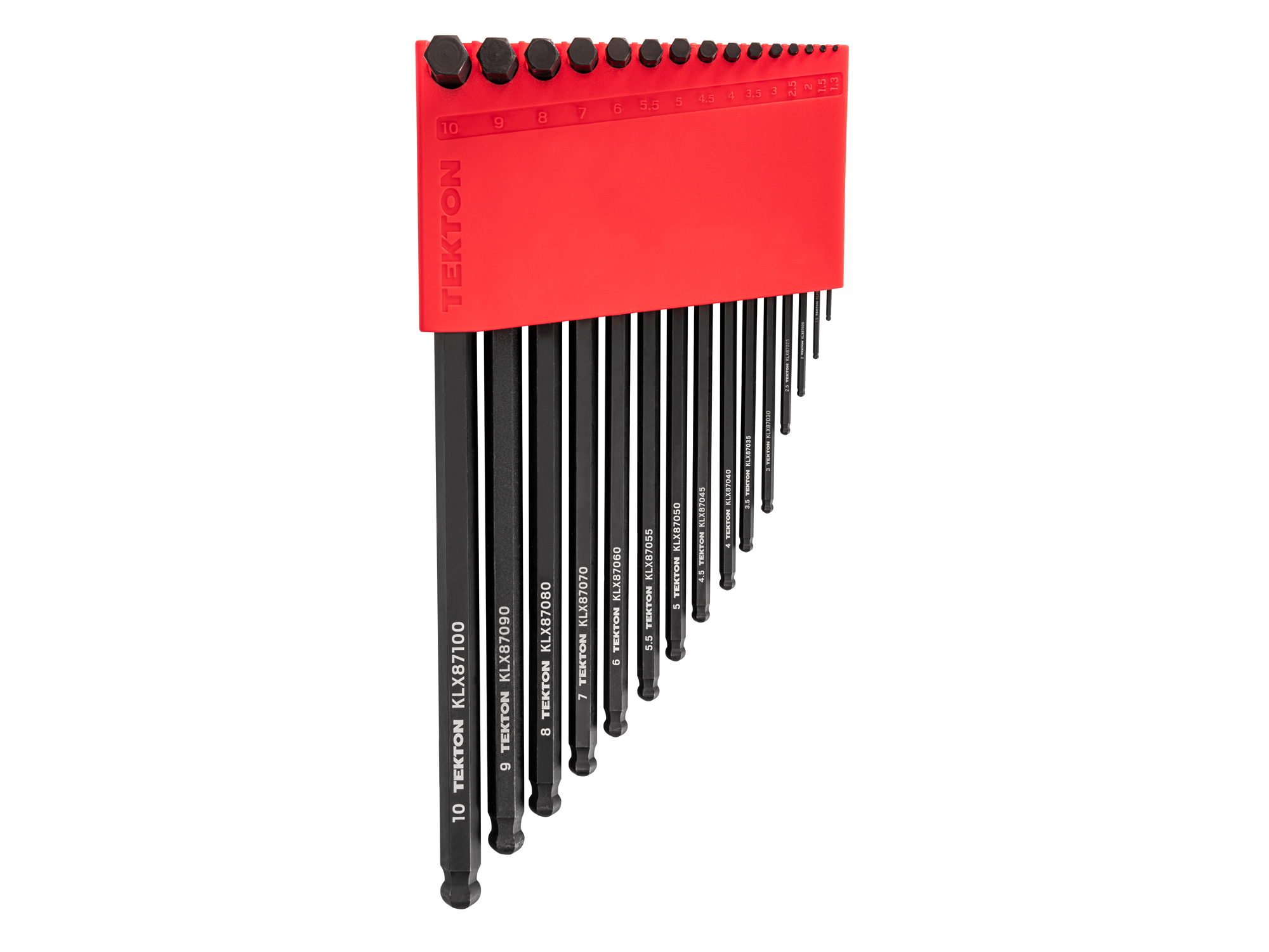 TEKTON Short Arm Ball End Hex L-Key Set with Holder, 15-Piece (1.3-10 mm)