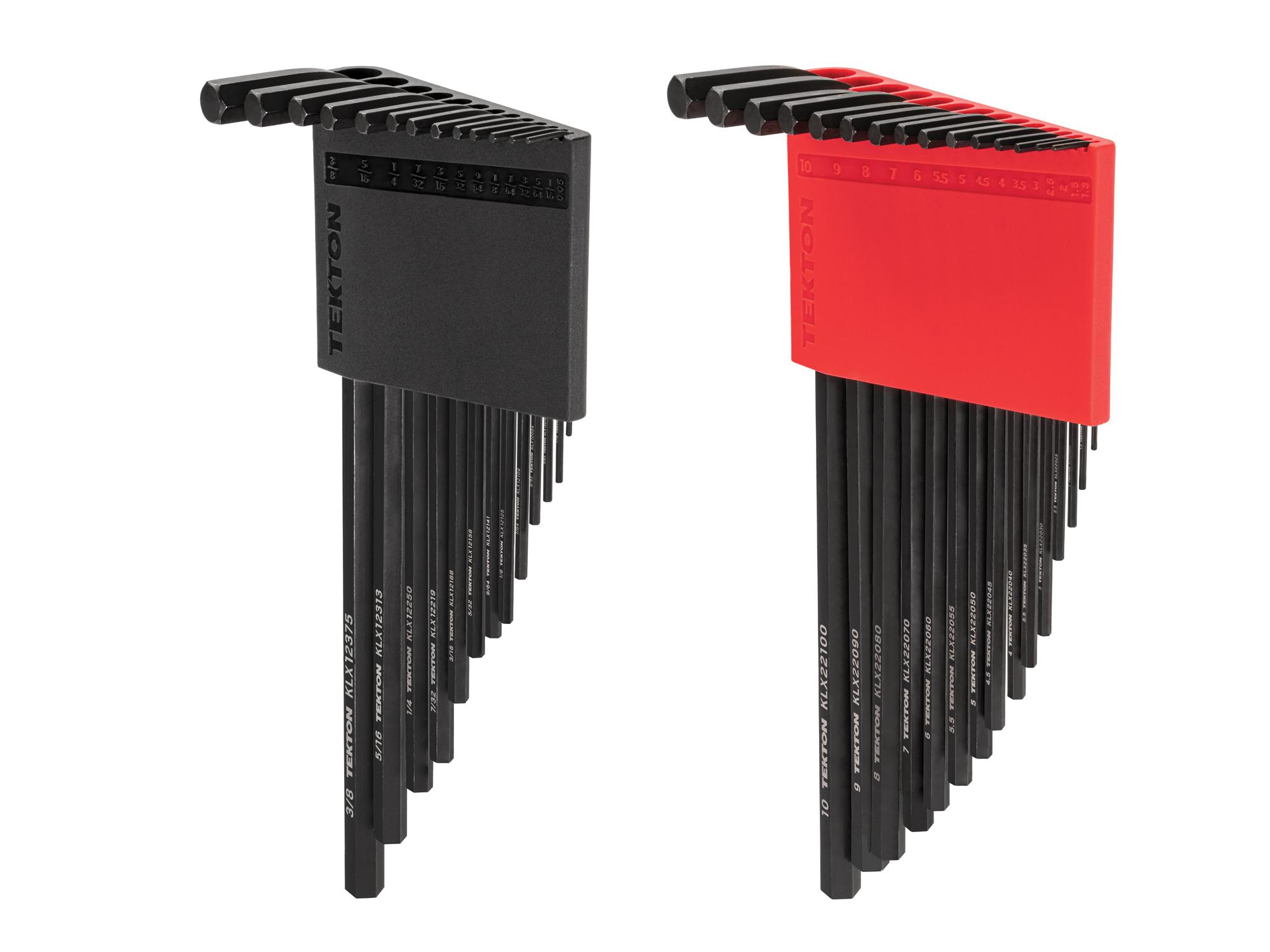 Front-right angle view of Tekton holder l-key set. Item #KLX91303