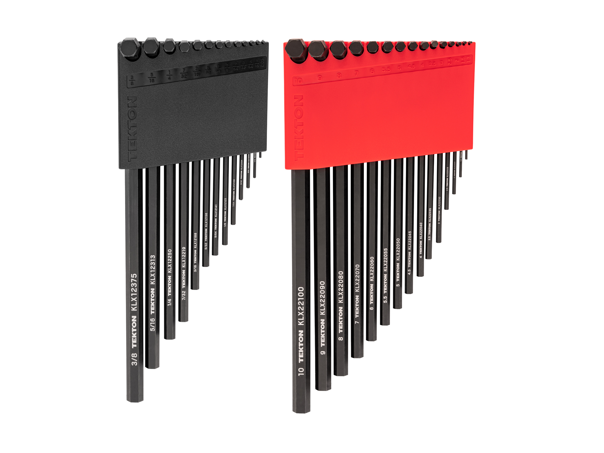 TEKTON Flat End Hex L-Key Set with Holders, 28-Piece (0.050-3/8 in., 1.3-10 mm)