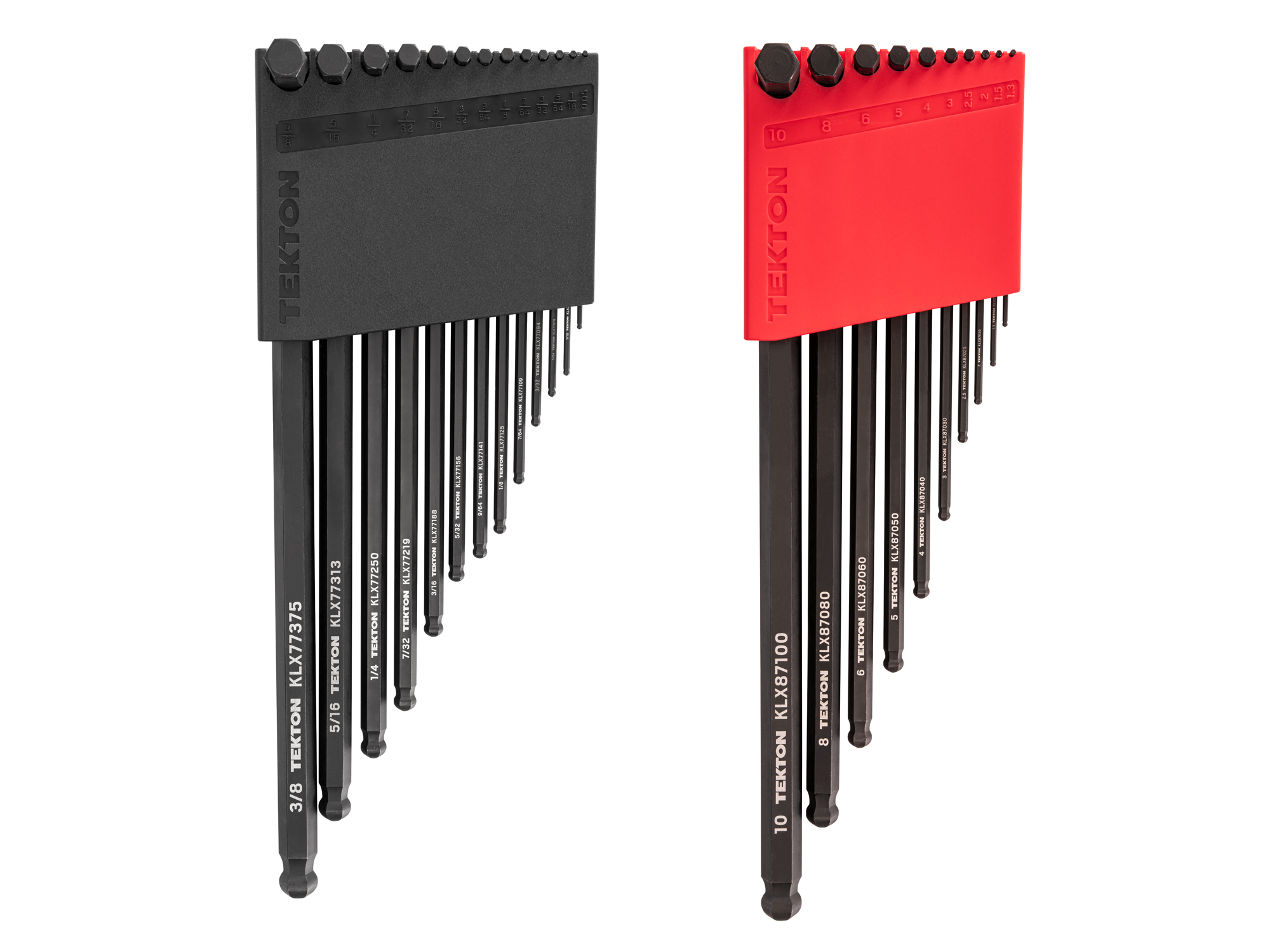 TEKTON Short Arm Ball End Hex L-Key Set with Holders, 23-Piece (0.050-3/8 in., 1.3-10 mm)