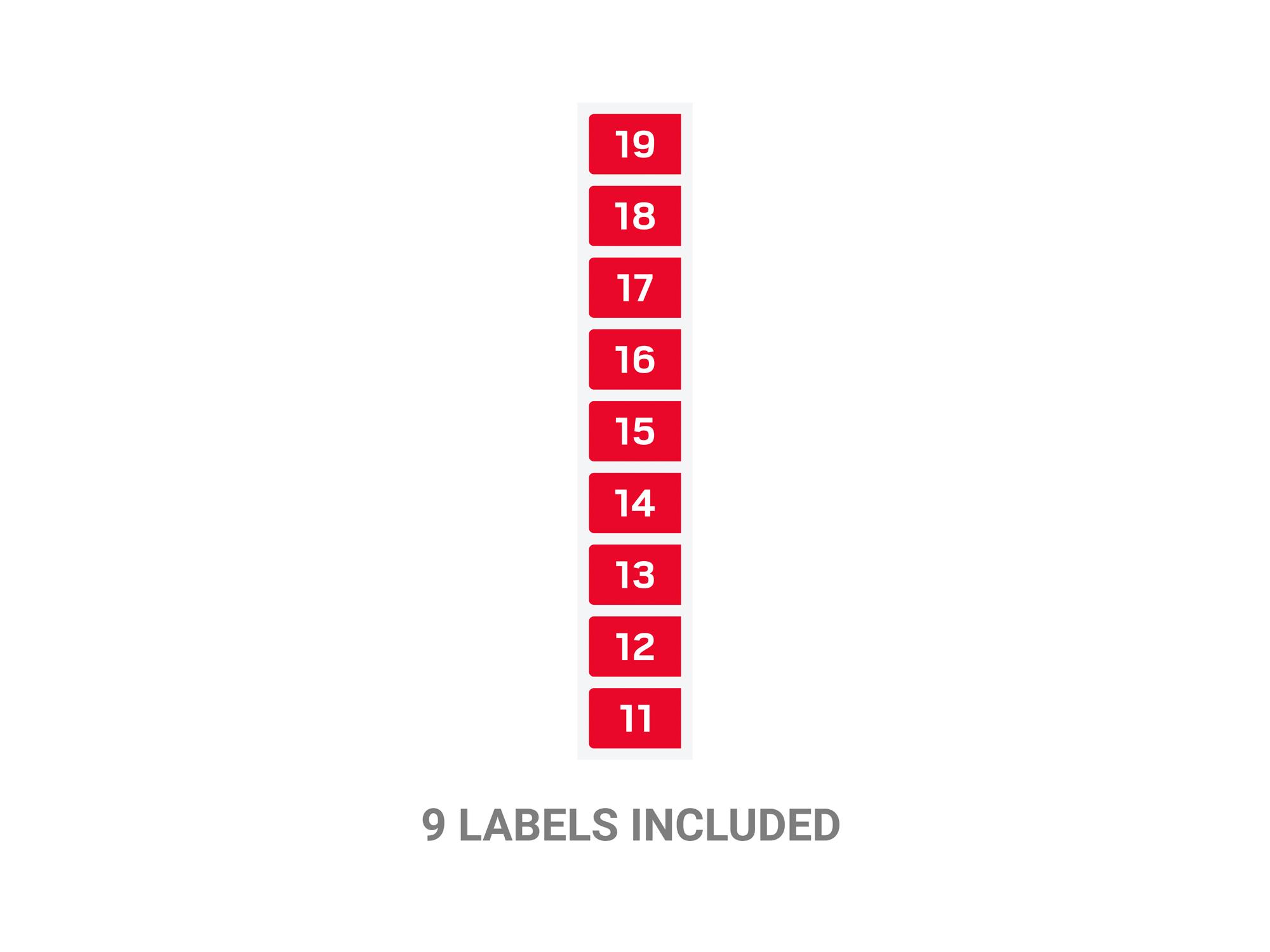 View of label for black Tekton rack hex key organization. Item #OKH62502