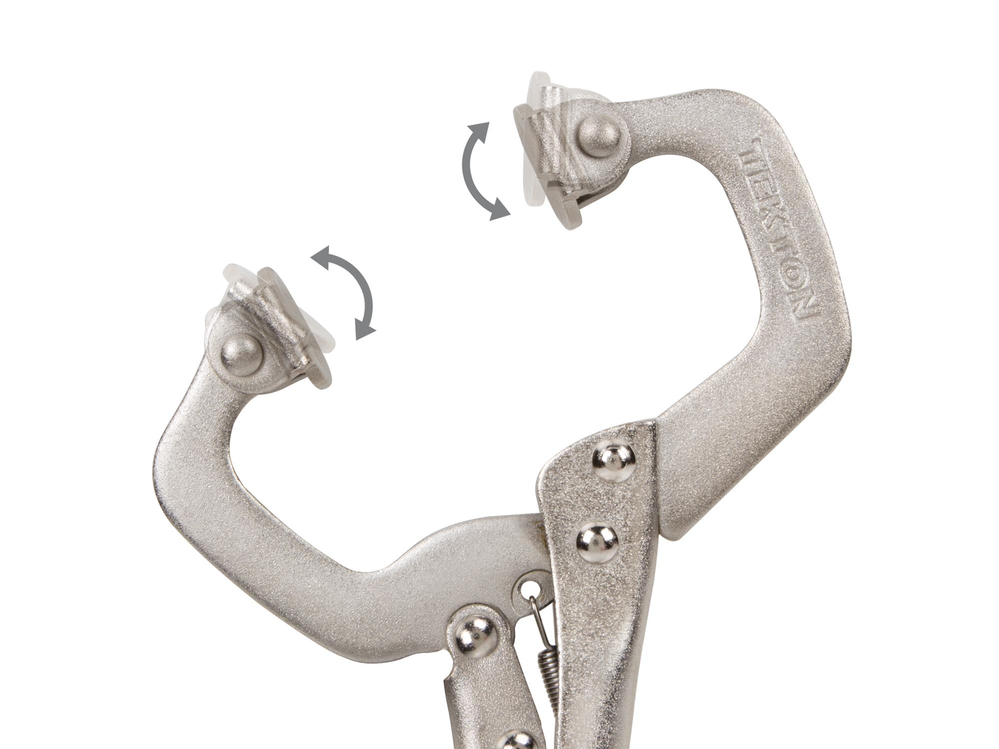 Closeup view of Tekton 6 inch locking clamp. Item #3816