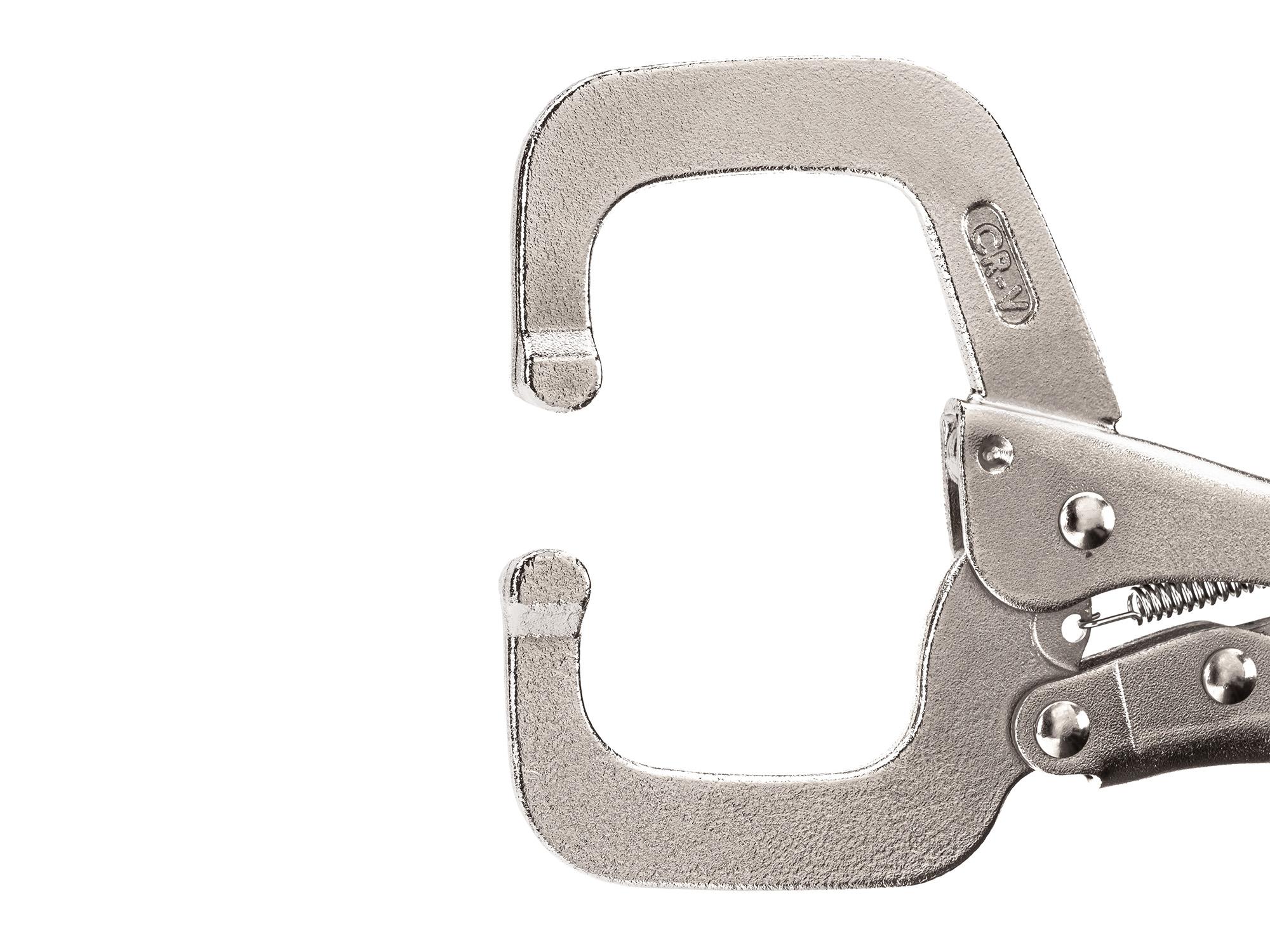 Closeup view of Tekton 6 inch locking clamp. Item #CLC10006