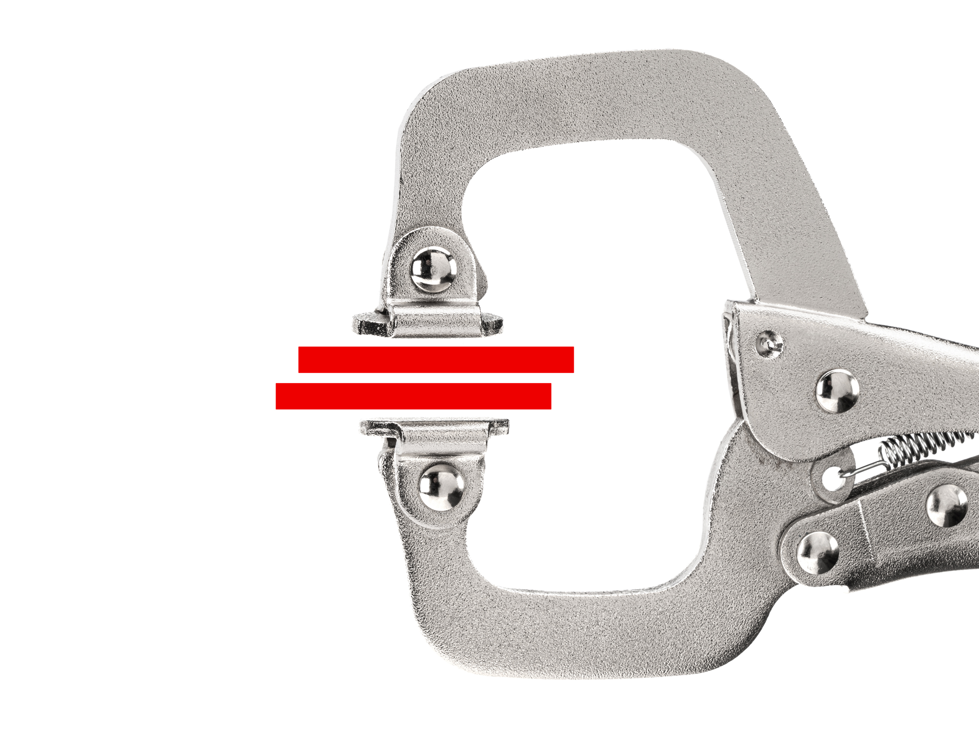 The 6 inch swivel locking c-clamp provides parallel clamping surfaces, an easy pull-to-release lever, and a large adjustment knob.