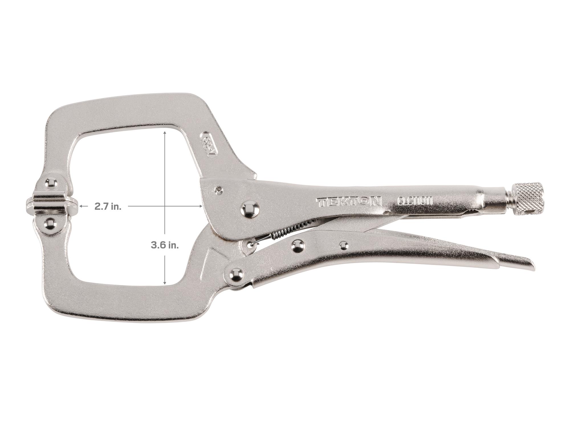 Dimensions for Tekton 11 inch locking clamp. Item #CLC11011