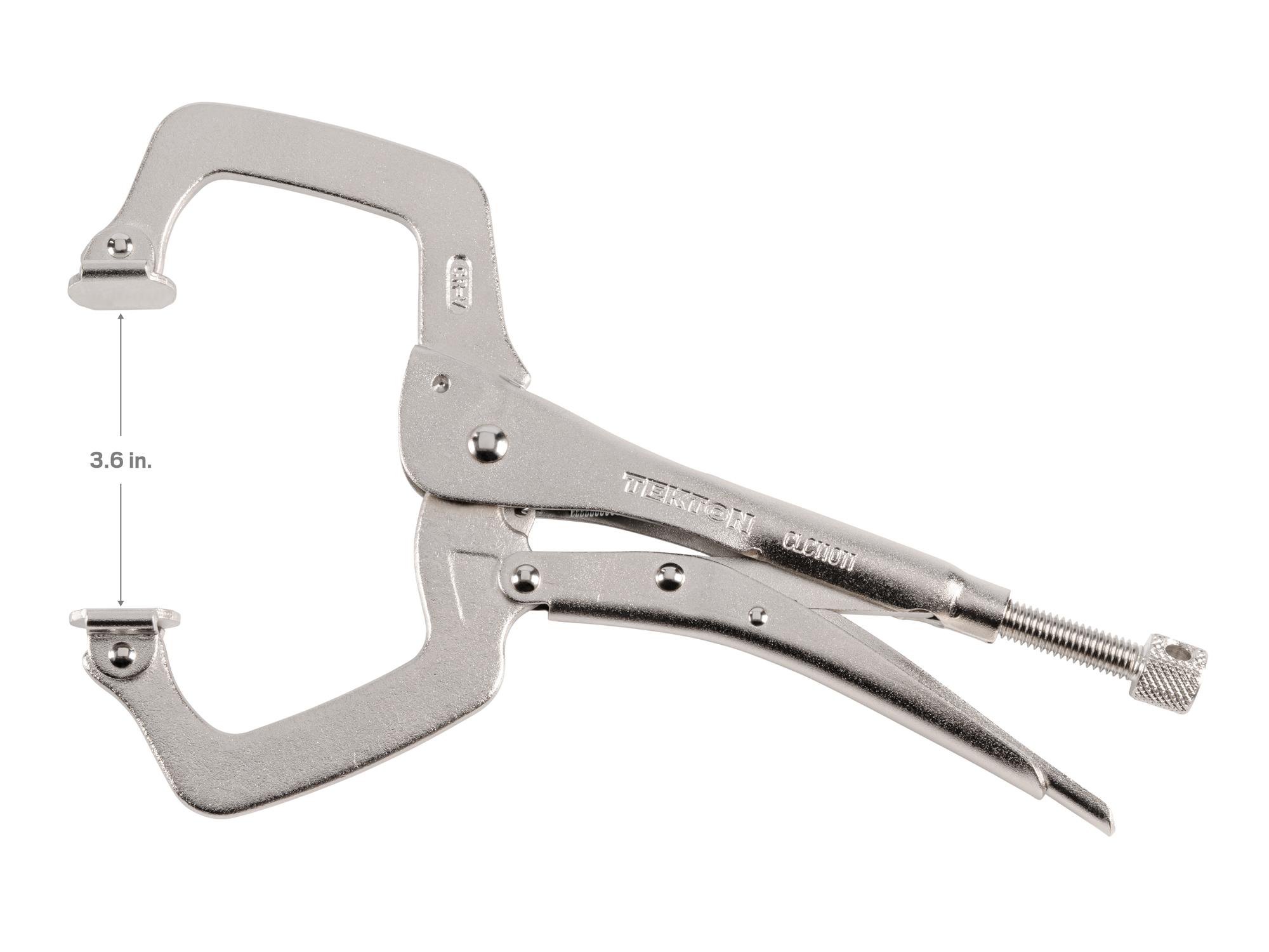 Second view of dimensions for Tekton 11 inch locking clamp. Item #CLC11011