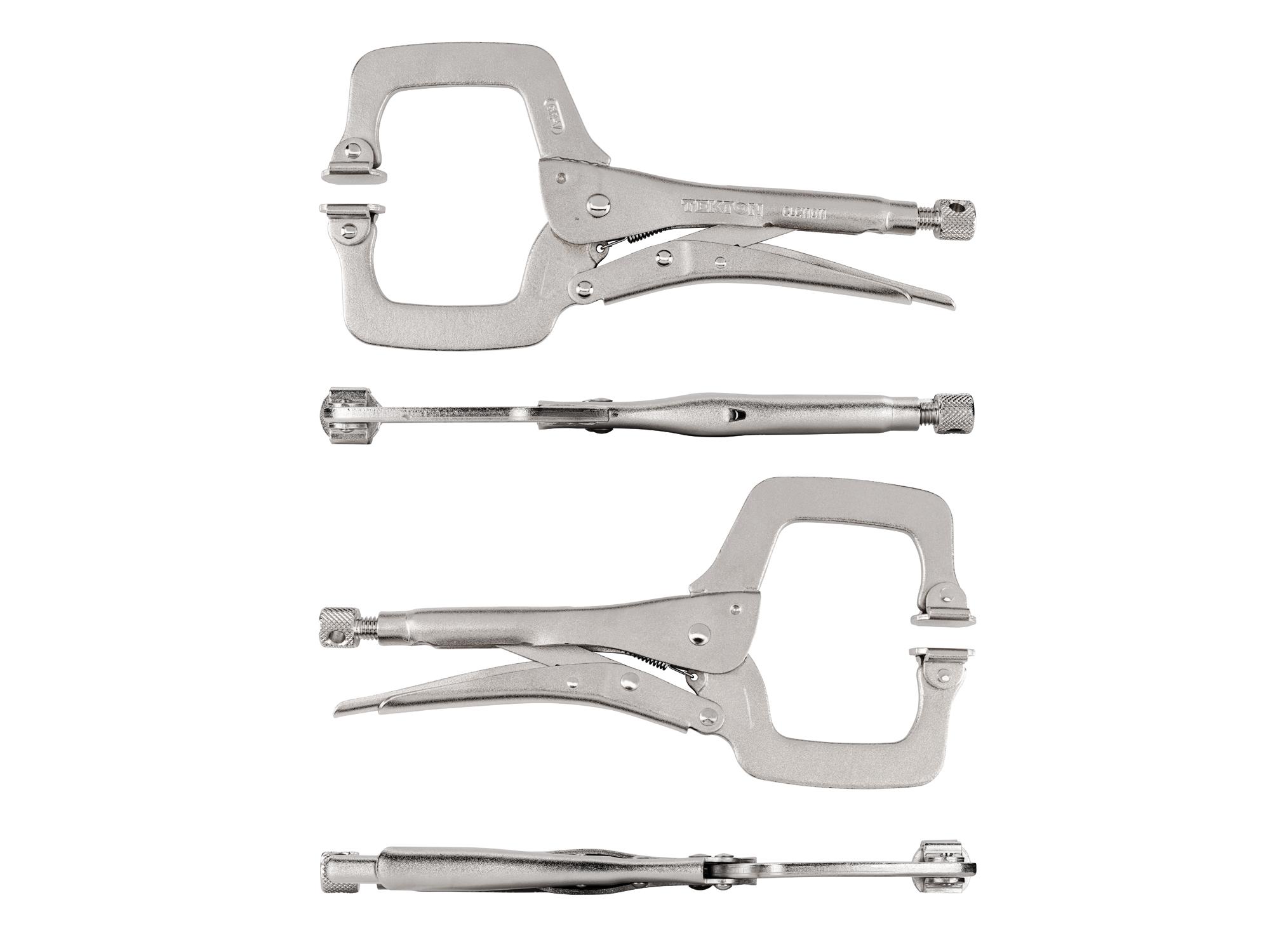 Side view of Tekton 11 inch locking clamp. Item #CLC11011
