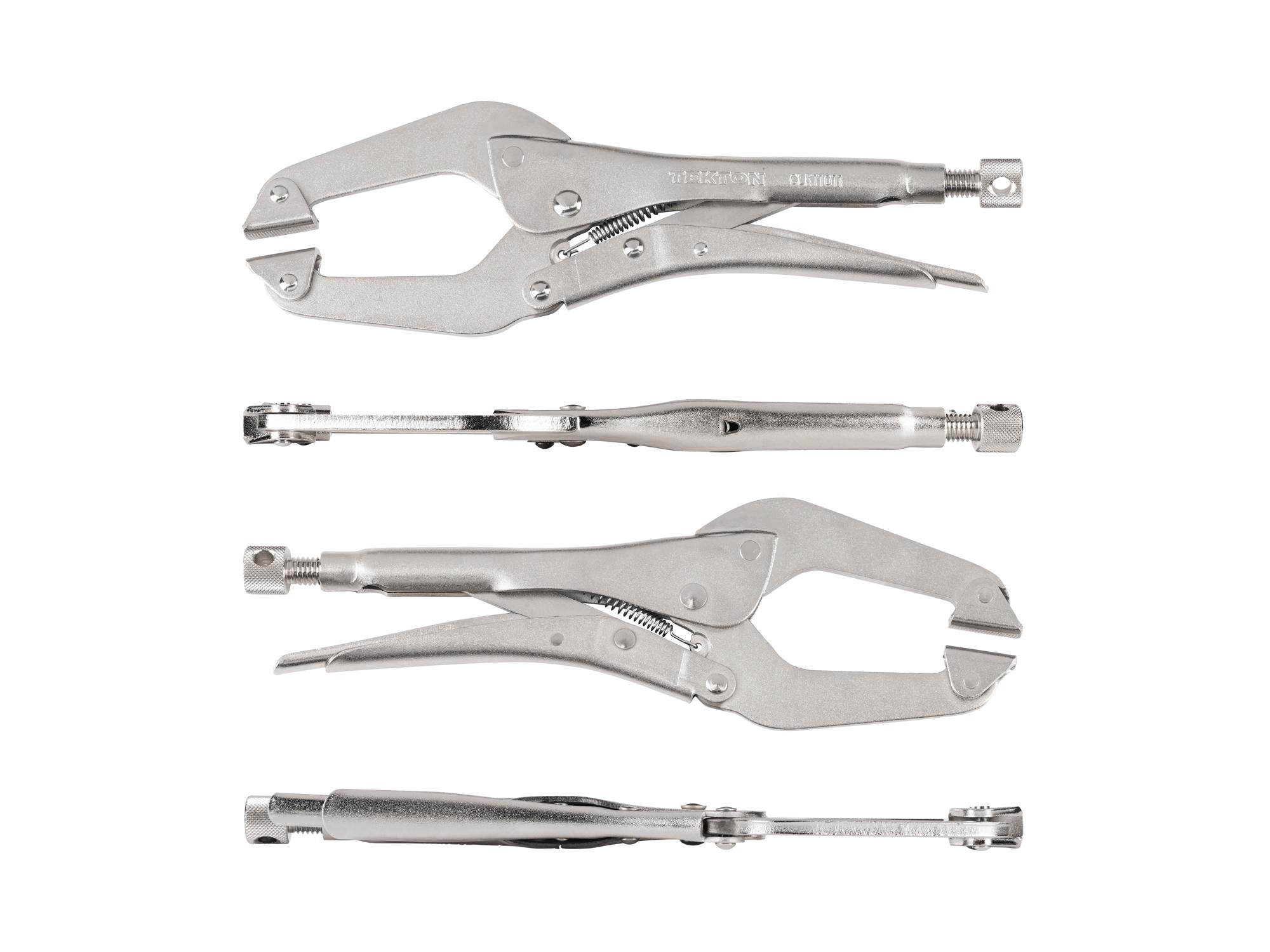 Side view of Tekton 11 inch locking clamp. Item #CLK11011
