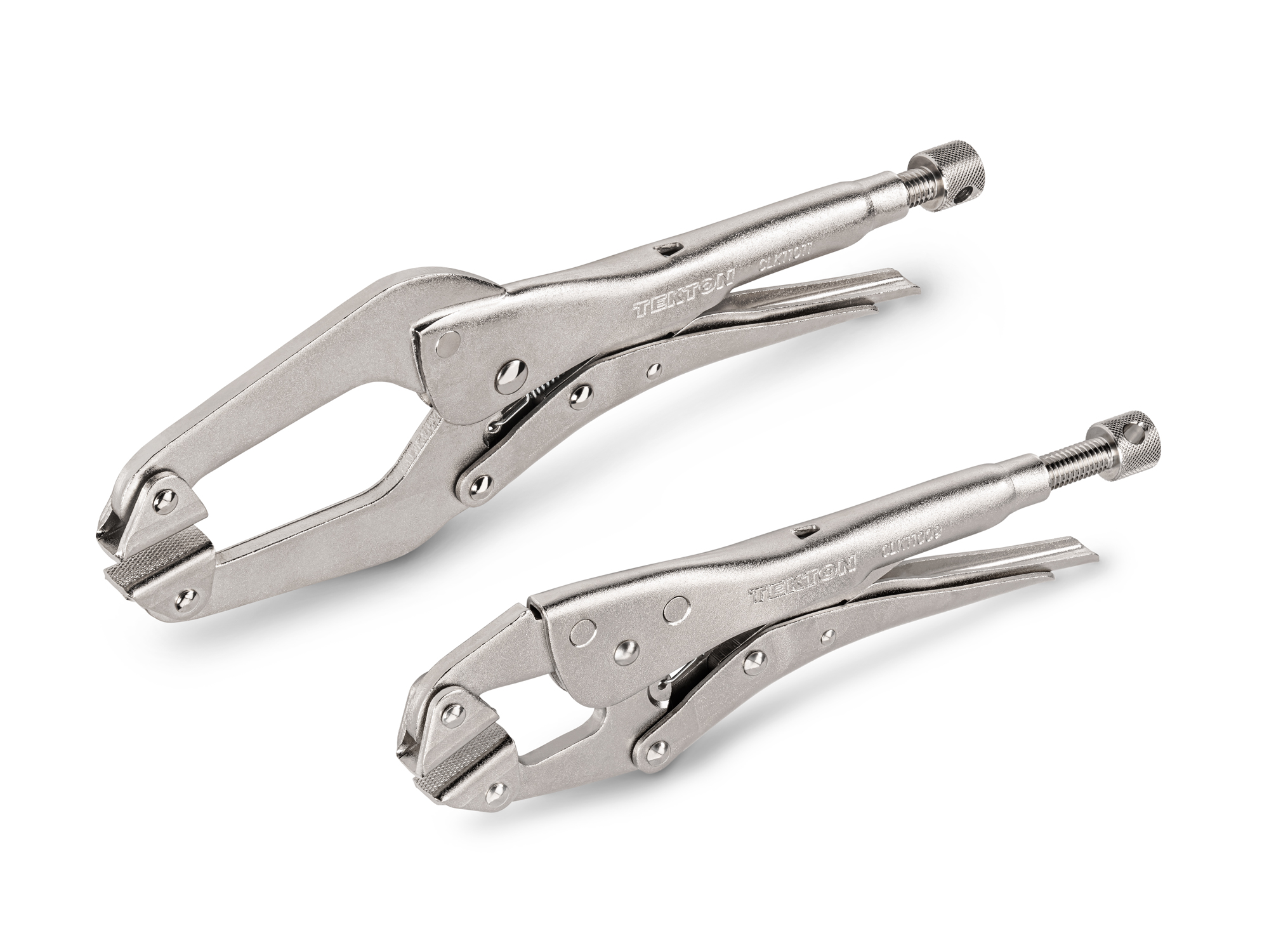 Front-right angle view of Tekton locking clamp set. Item #CLK91101