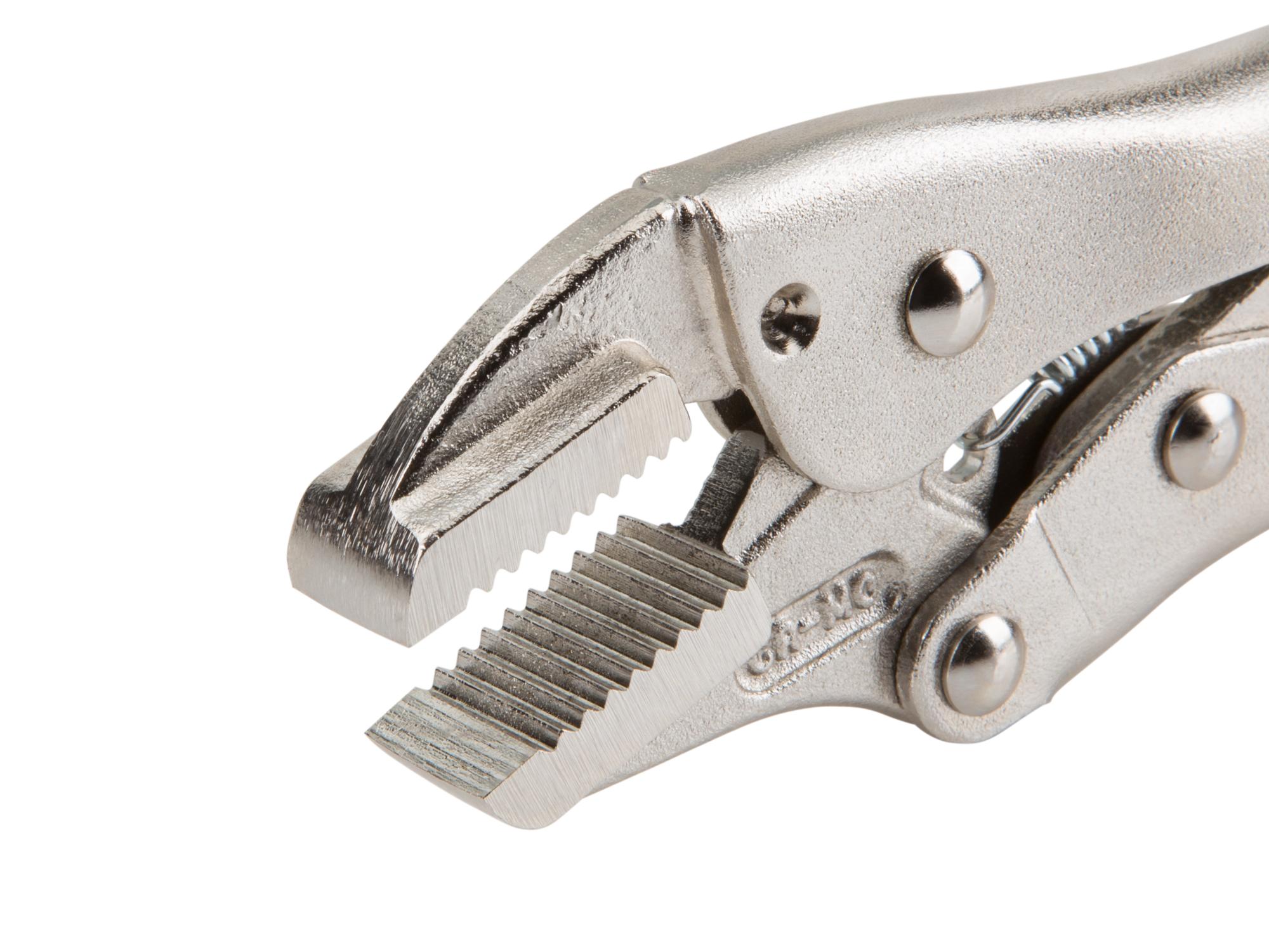 Closeup view of Tekton 5 inch locking pliers. Item #PLK00005