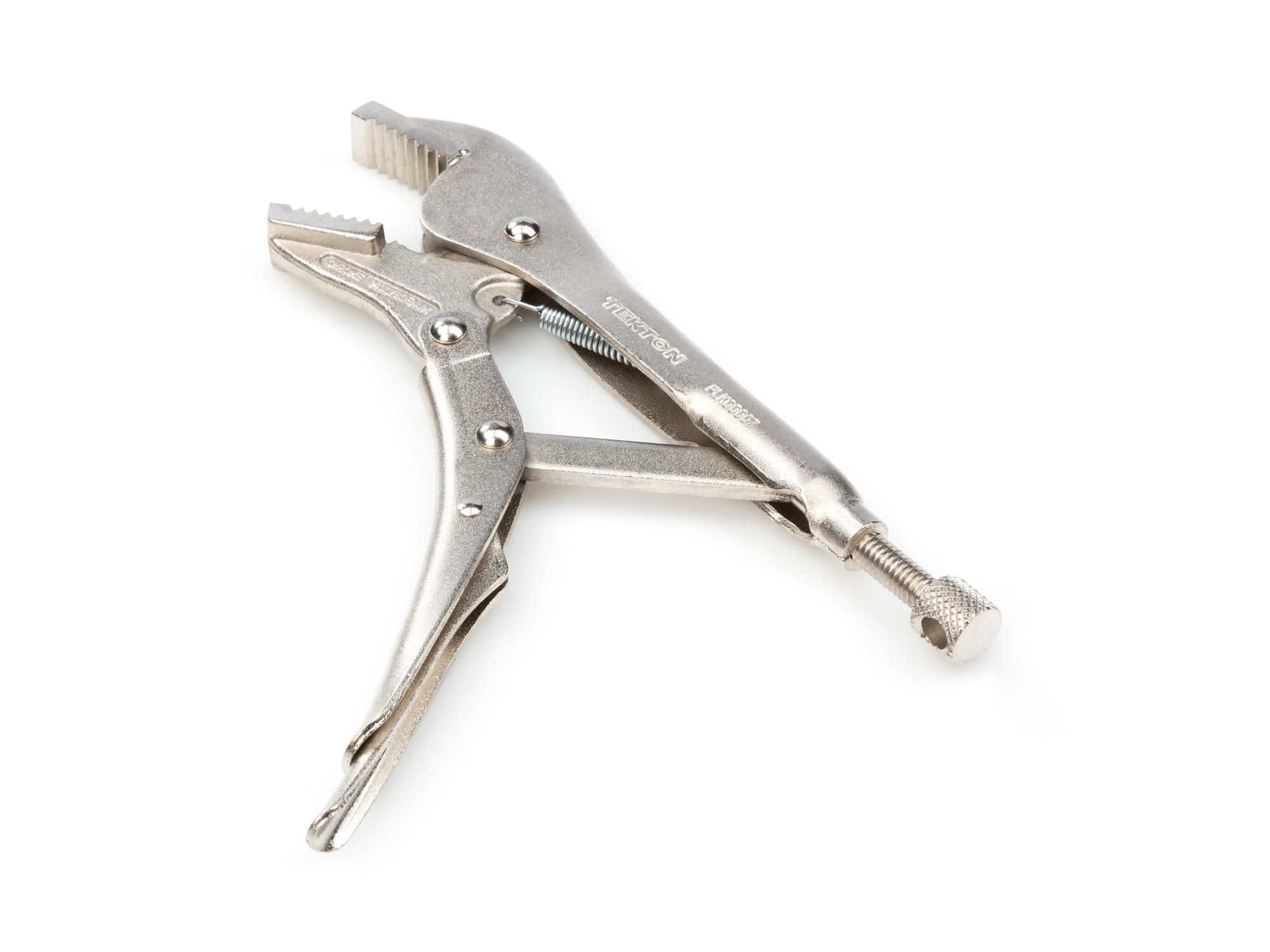 Back angle view of Tekton 7 inch locking pliers. Item #PLK00007