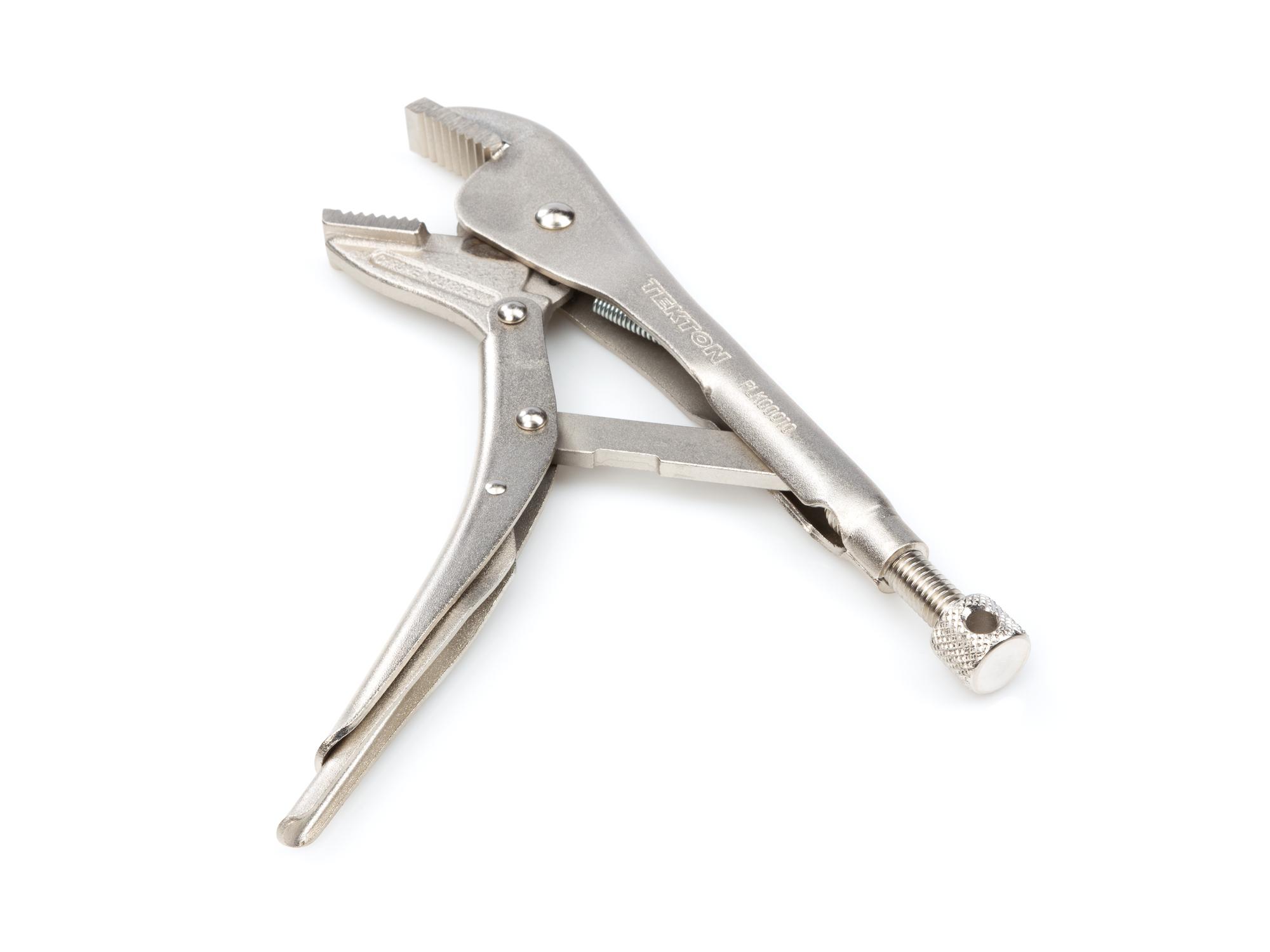 Back angle view of Tekton 10 inch locking pliers. Item #PLK00010