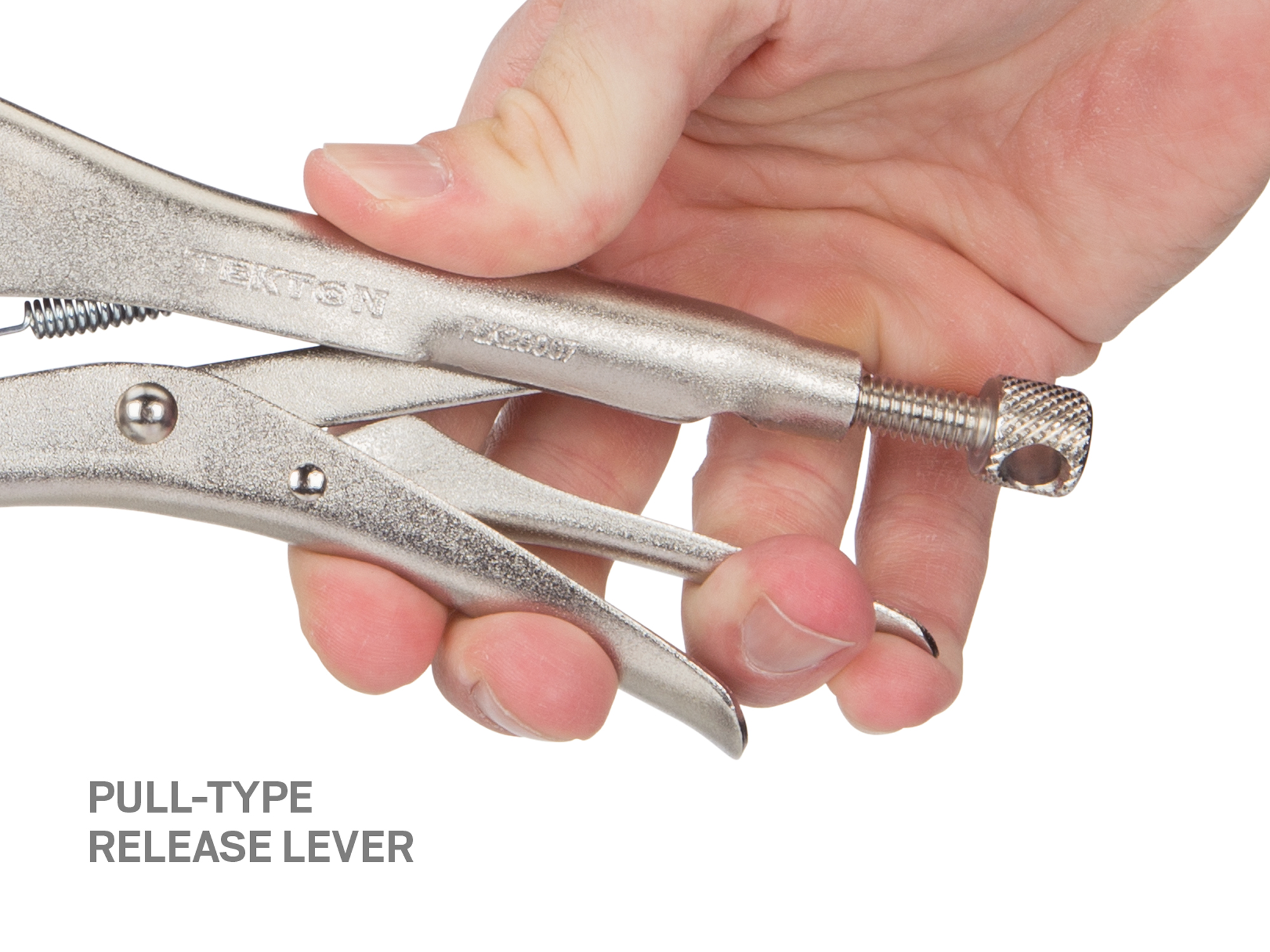 7 inch deep bite round jaw locking pliers. Jaws slide forward as they close to create extra-high clamping pressure for pipes and rounded-off nuts. PLK20007.