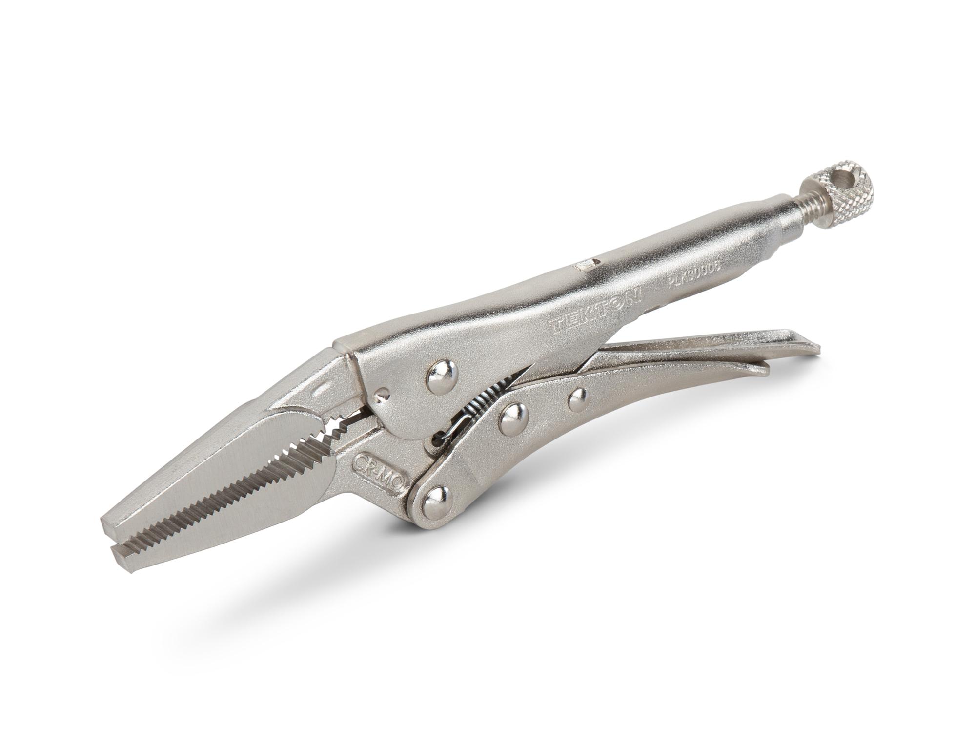 Front-right angle view of Tekton 6 inch locking pliers. Item #PLK30006