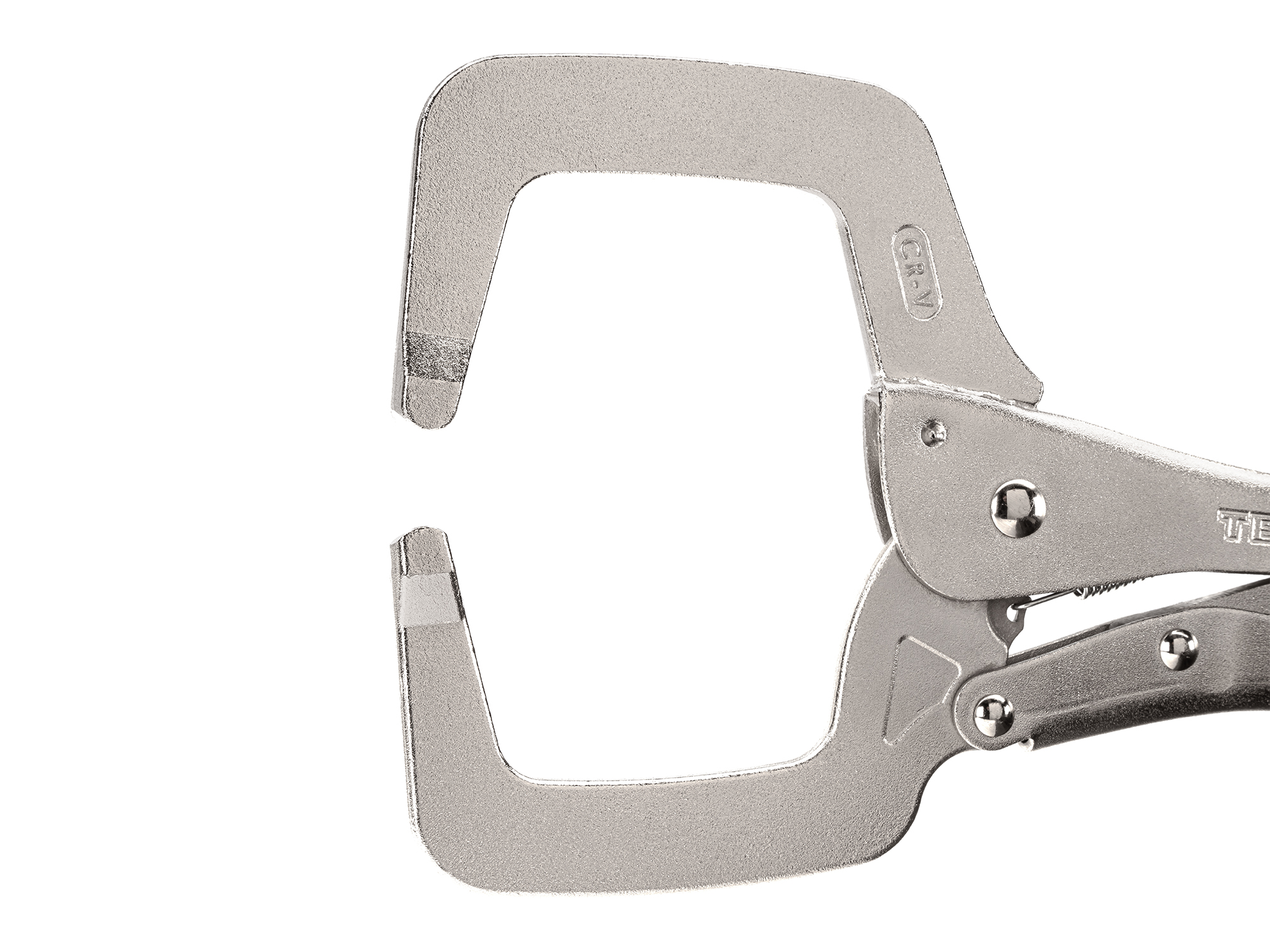 Closeup view of Tekton 11 inch locking clamp Item #CLC10011