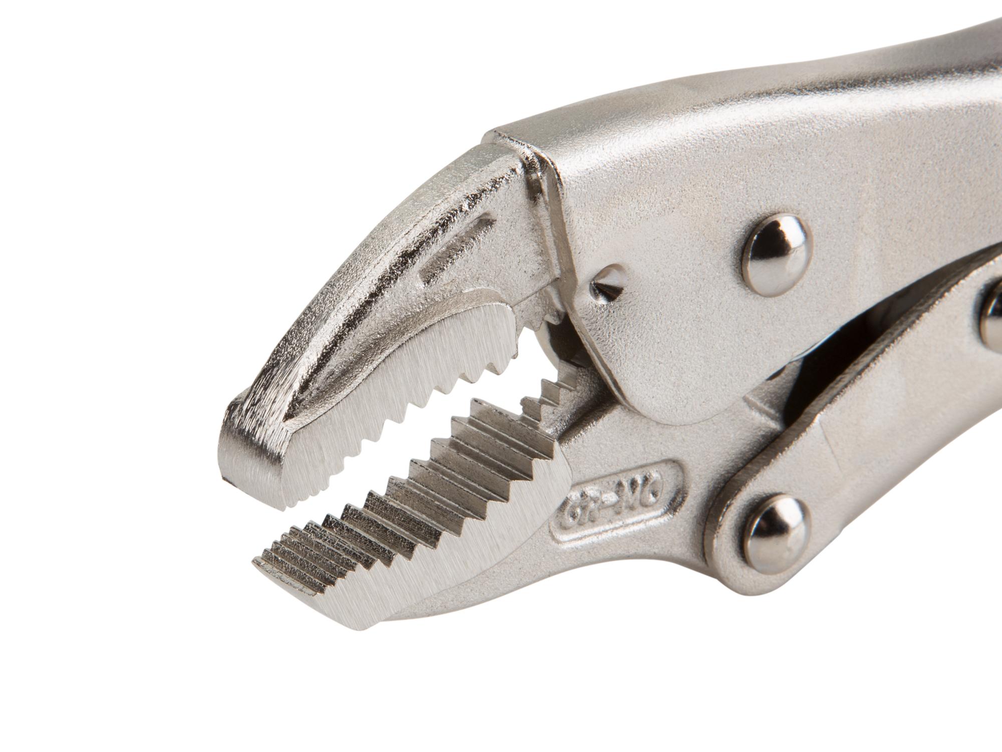 Closeup view of Tekton 7 inch locking pliers. Item #PLK10007