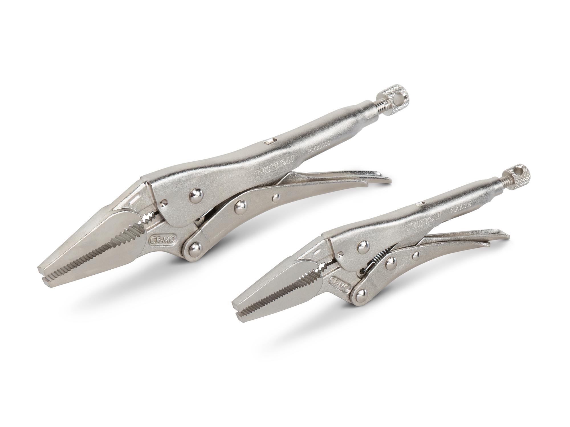 Front-right angle view of Tekton locking pliers set. Item #PLK90303