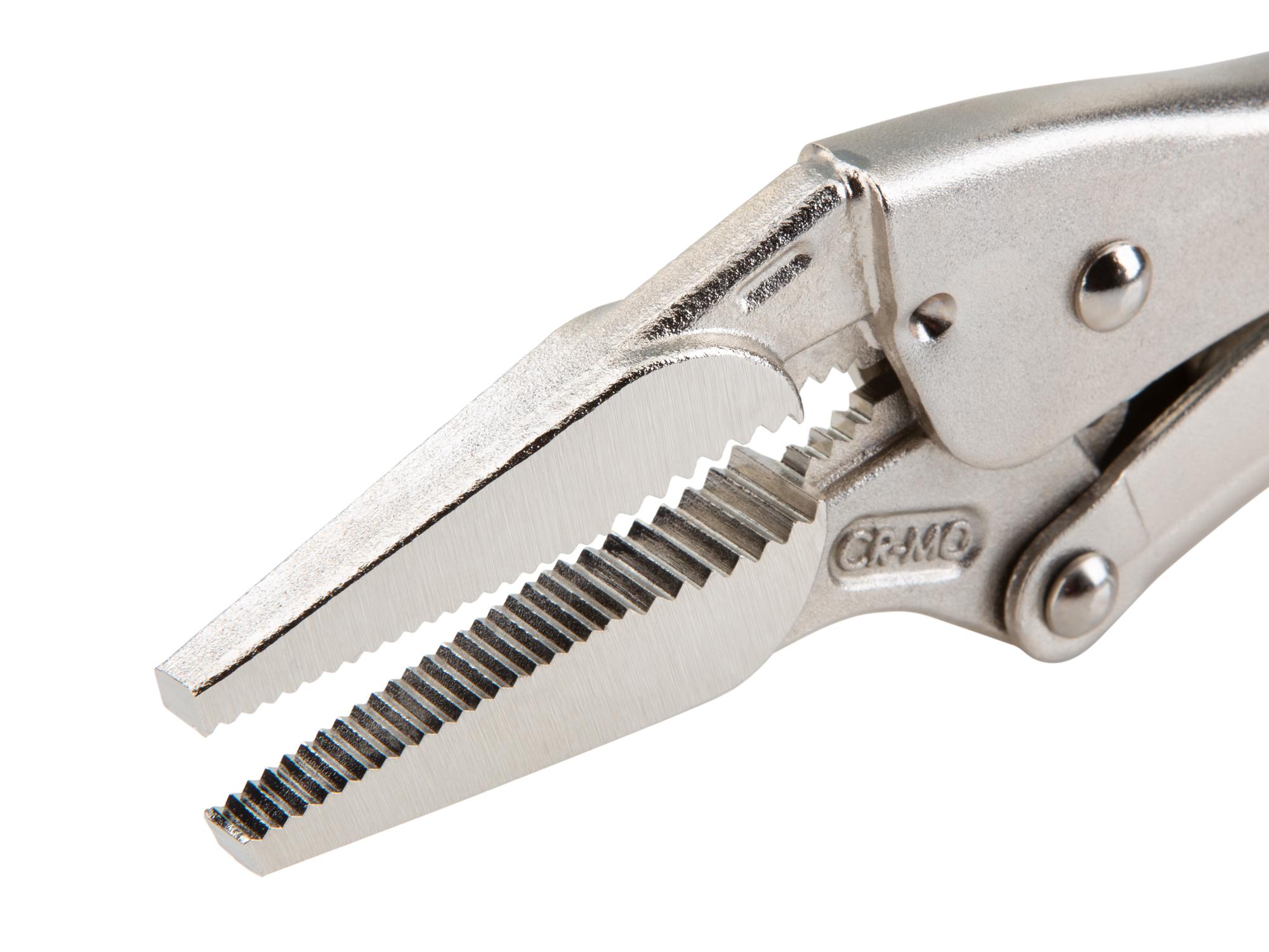 Closeup view of Tekton 9 inch locking pliers. Item #PLK30009