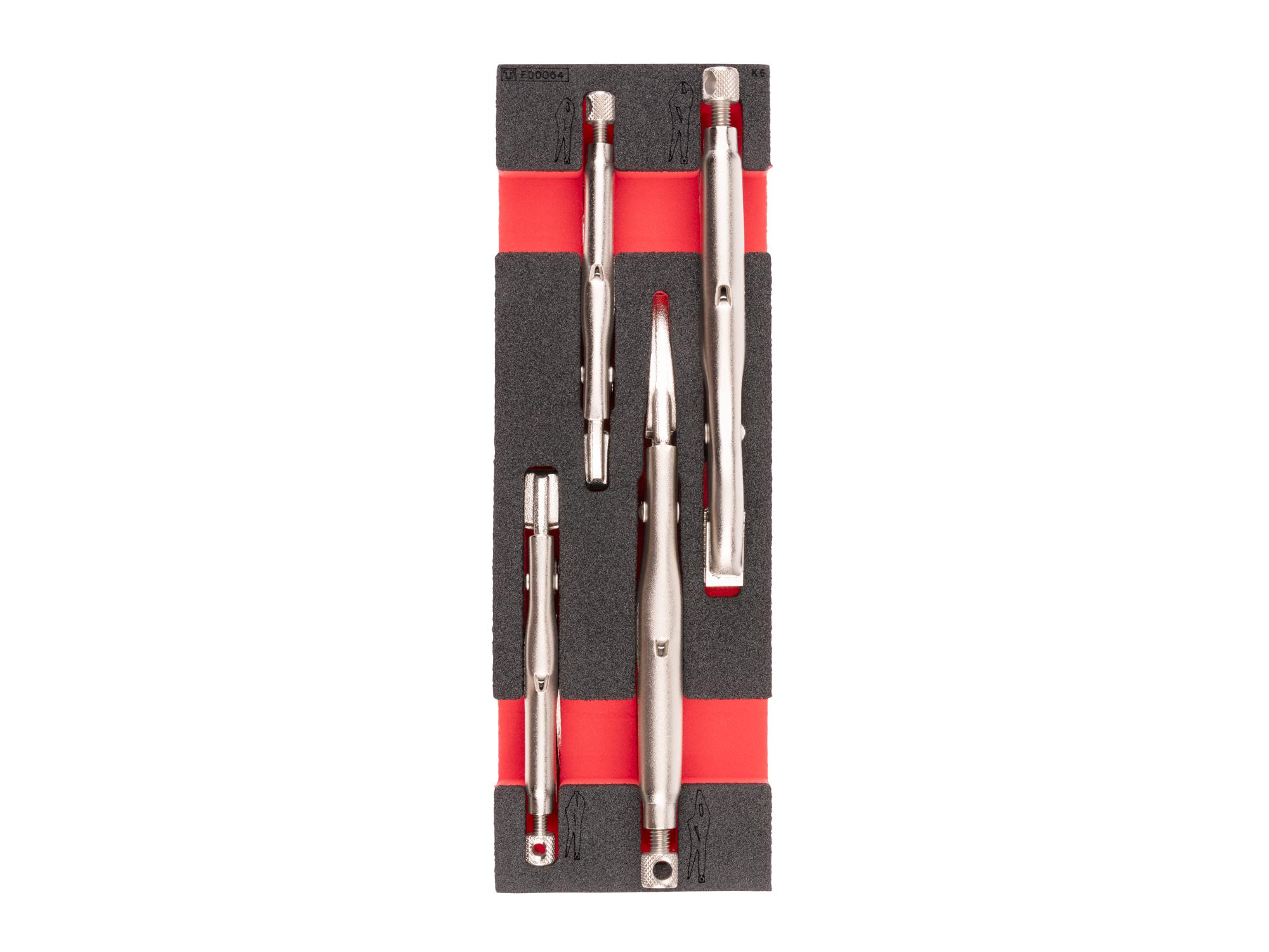 Top view of locking pliers set with foam organizer. PLK98900