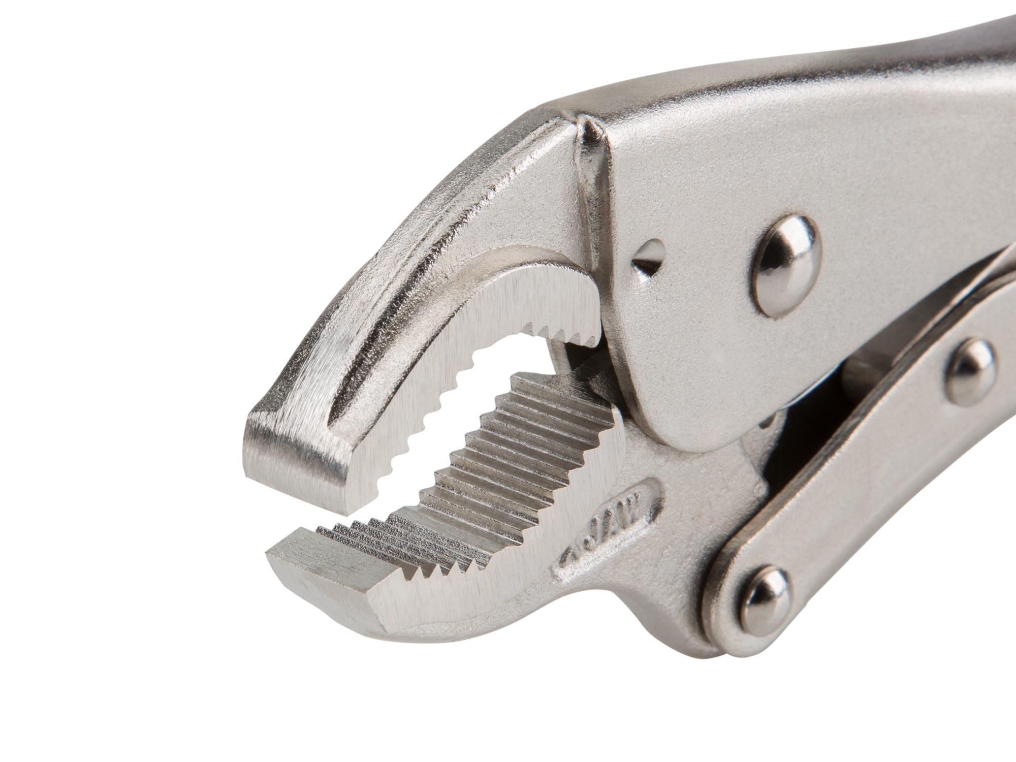 Closeup view of Tekton 10 inch locking pliers. Item #PLK20010