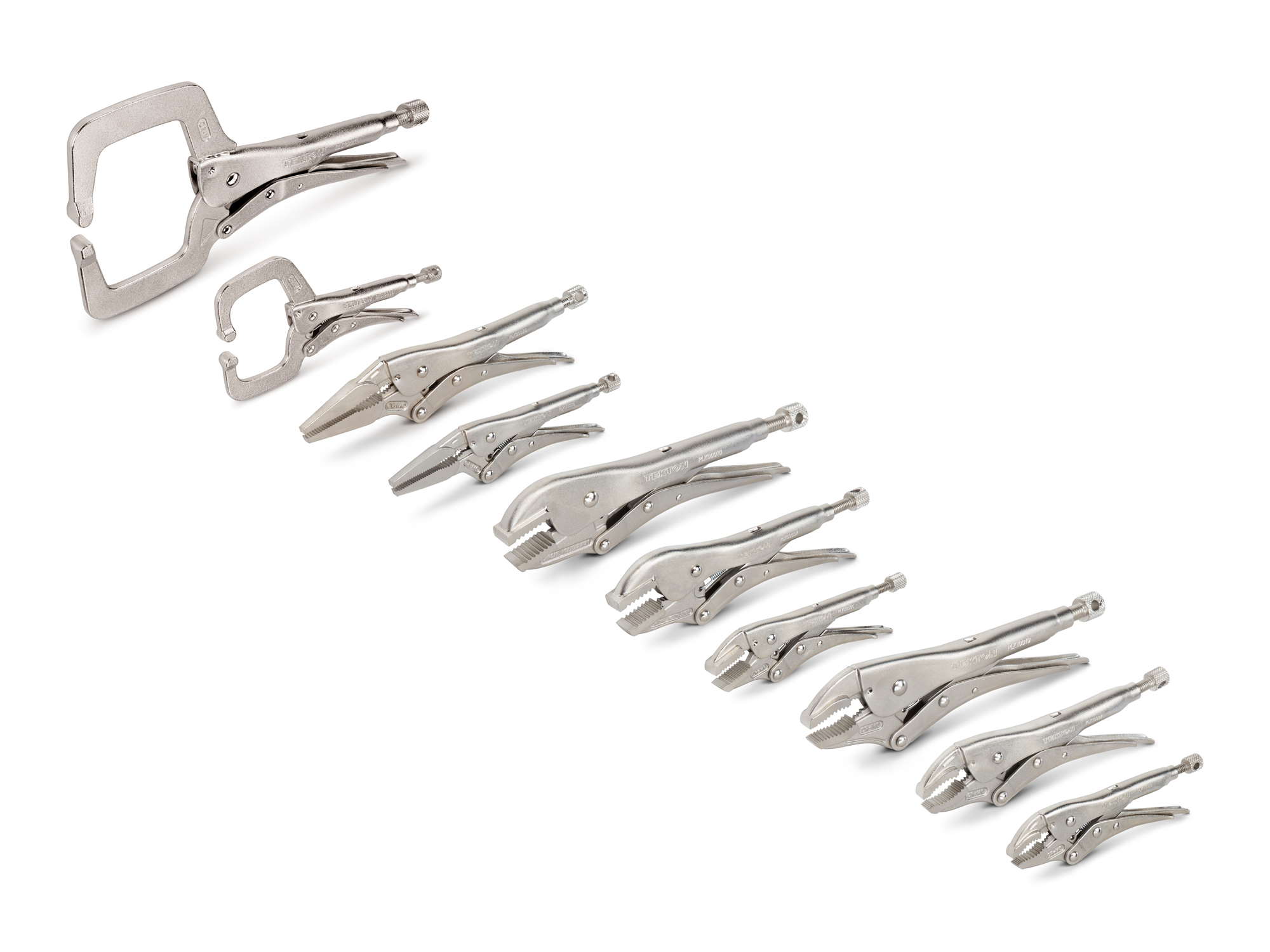 10-Piece Locking Pliers and C-Clamp Set | TEKTON | PLK99907