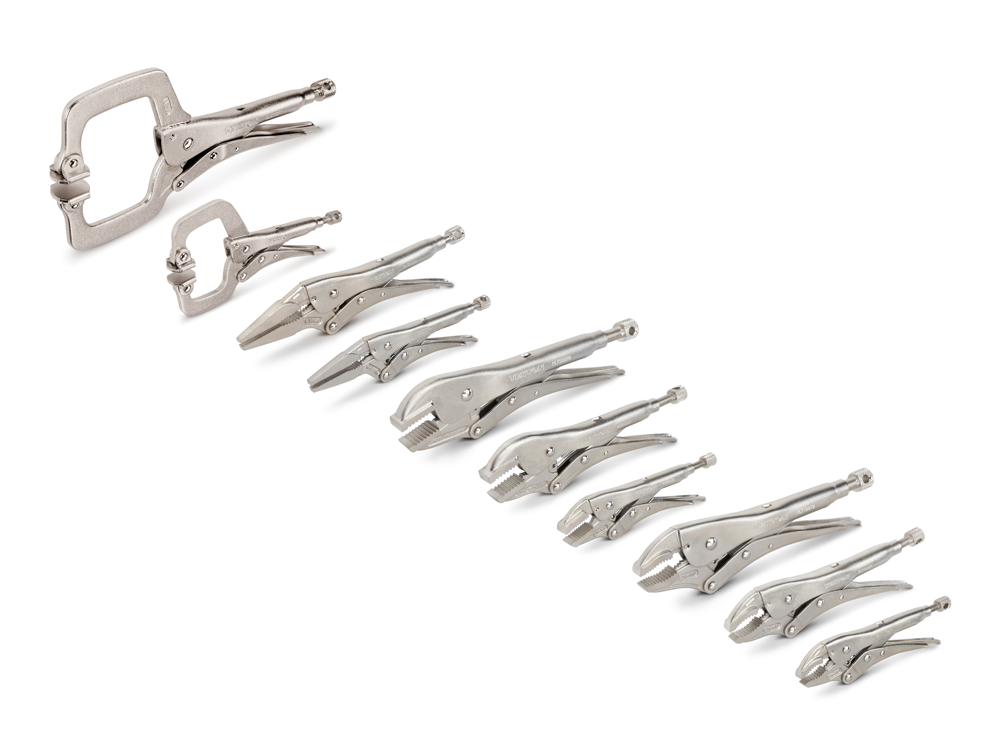 TEKTON Locking Pliers and Swivel C-Clamp Set (10-Piece)