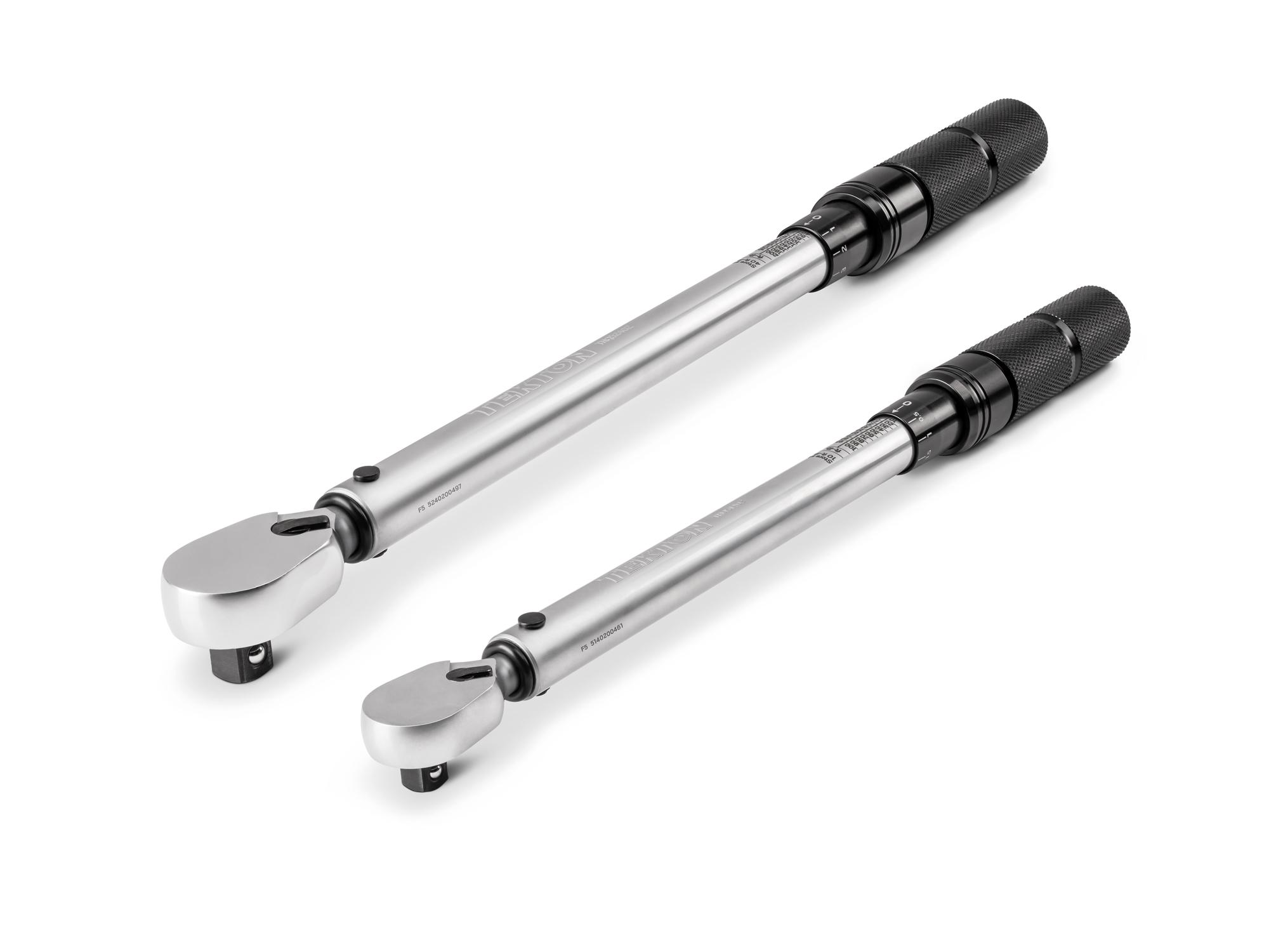 TEKTON 3/8, 1/2 Inch Drive 90-Tooth Dual-Direction Micrometer Torque Wrench Set, 2-Piece (10 - 100 ft-lb, 40 - 200 ft-lb)