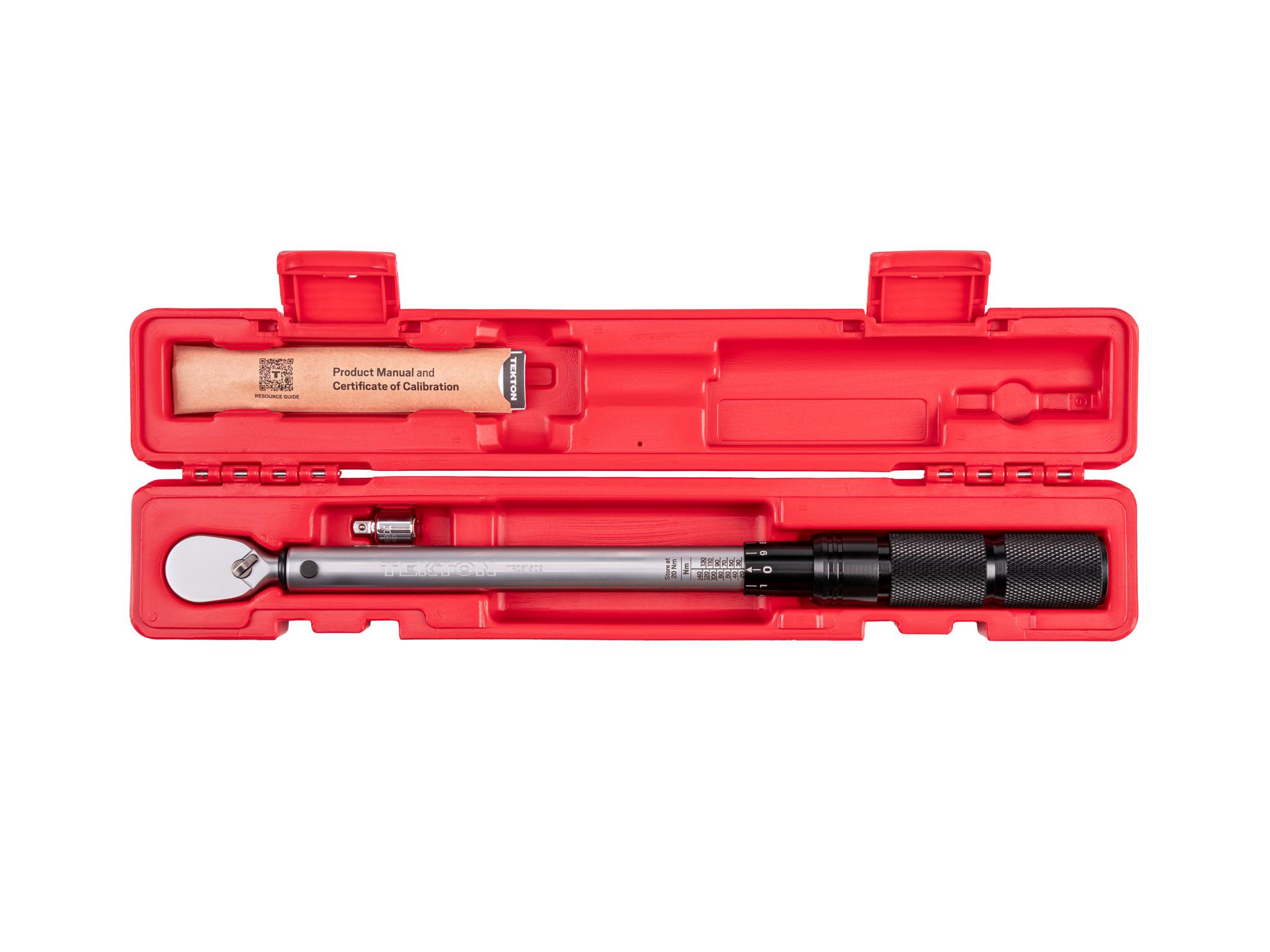 Top view of Tekton case micrometer torque wrench. Item #TRQ51502