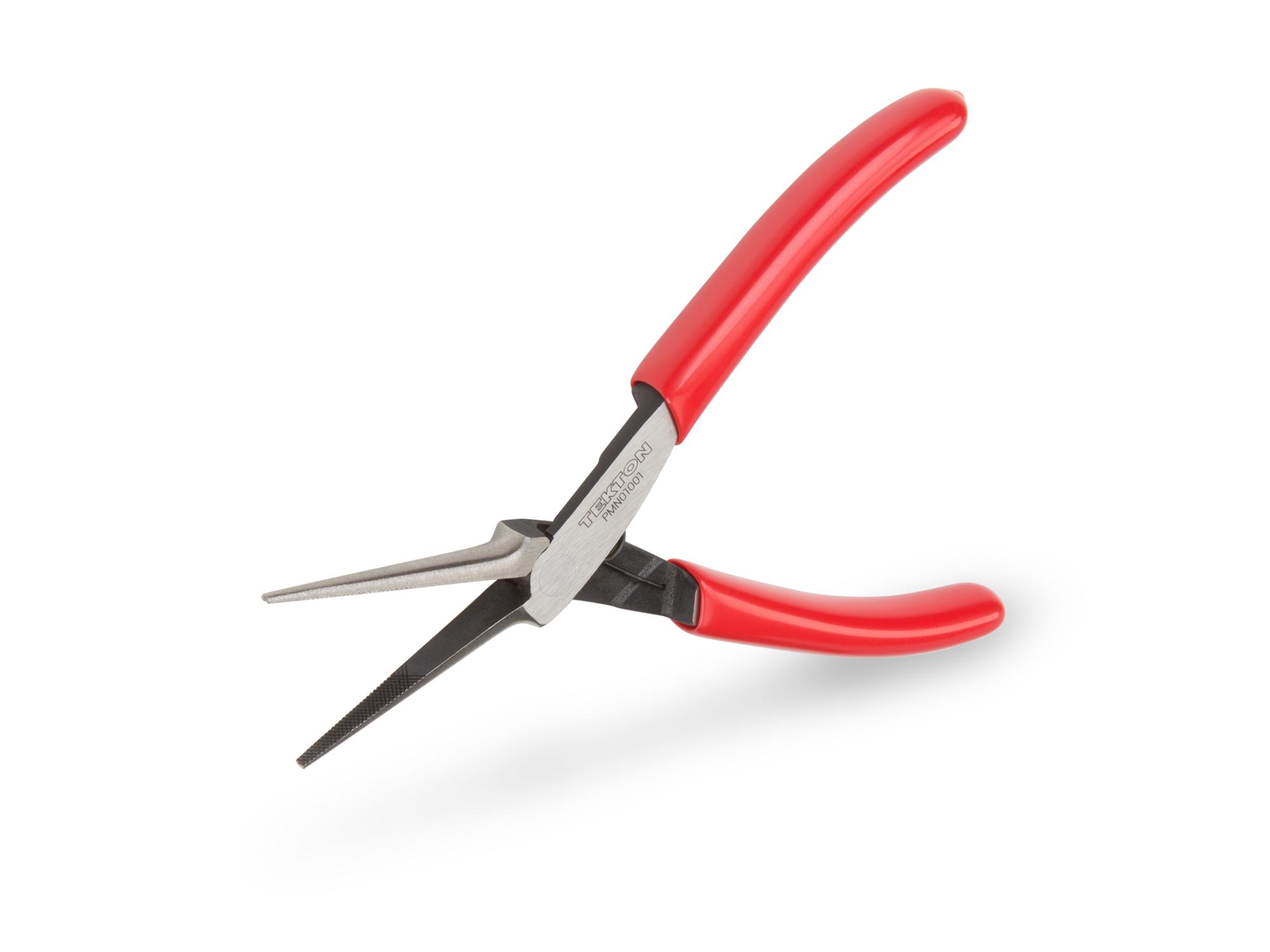 Front-right angle view of Tekton 5 inch mini pliers. Item #PMN01001