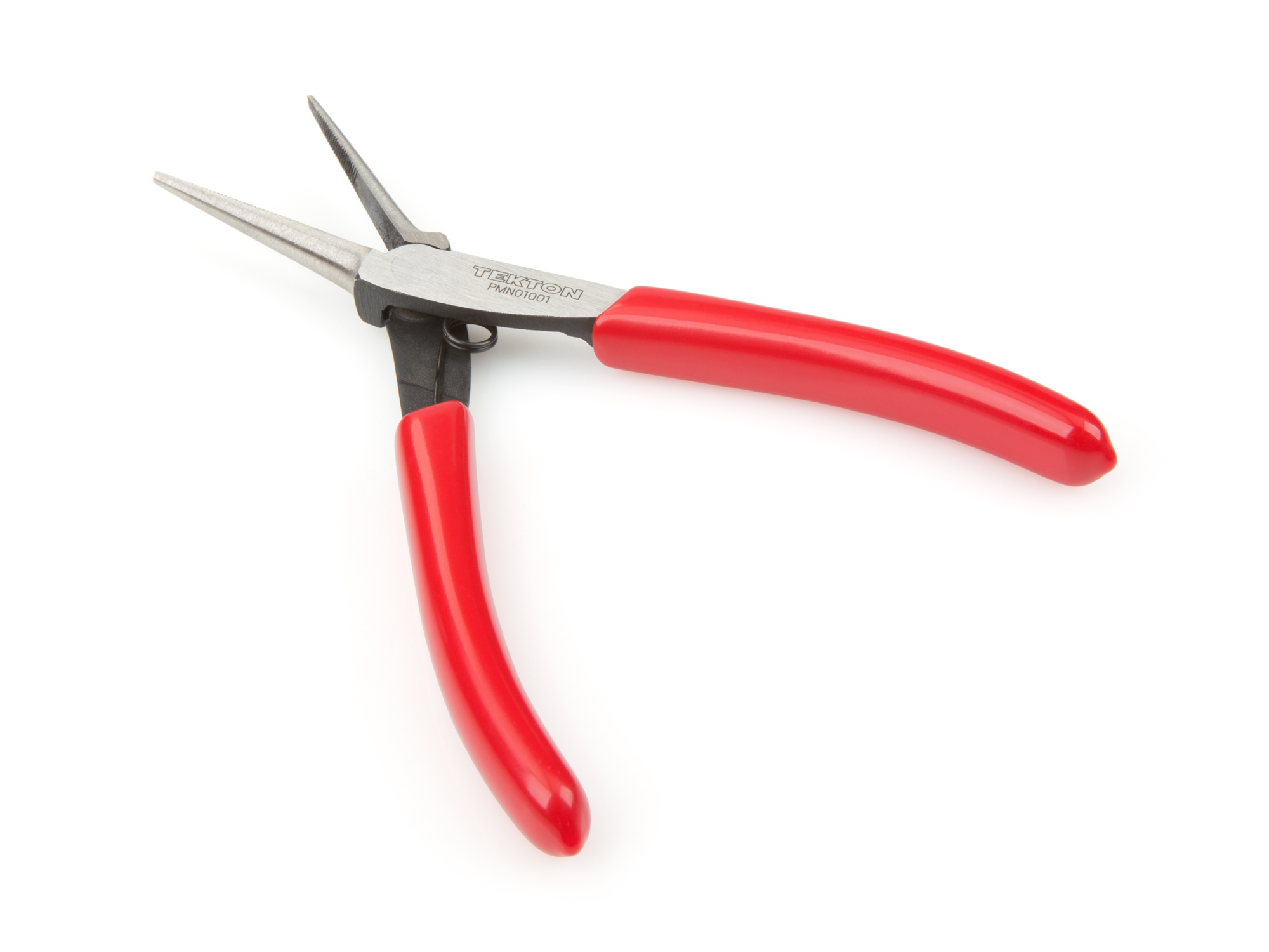 Extra long, slender nose pliers reaches into narrow spaces. Fine, crosscut teeth grip evenly in any direction. PMN01001.