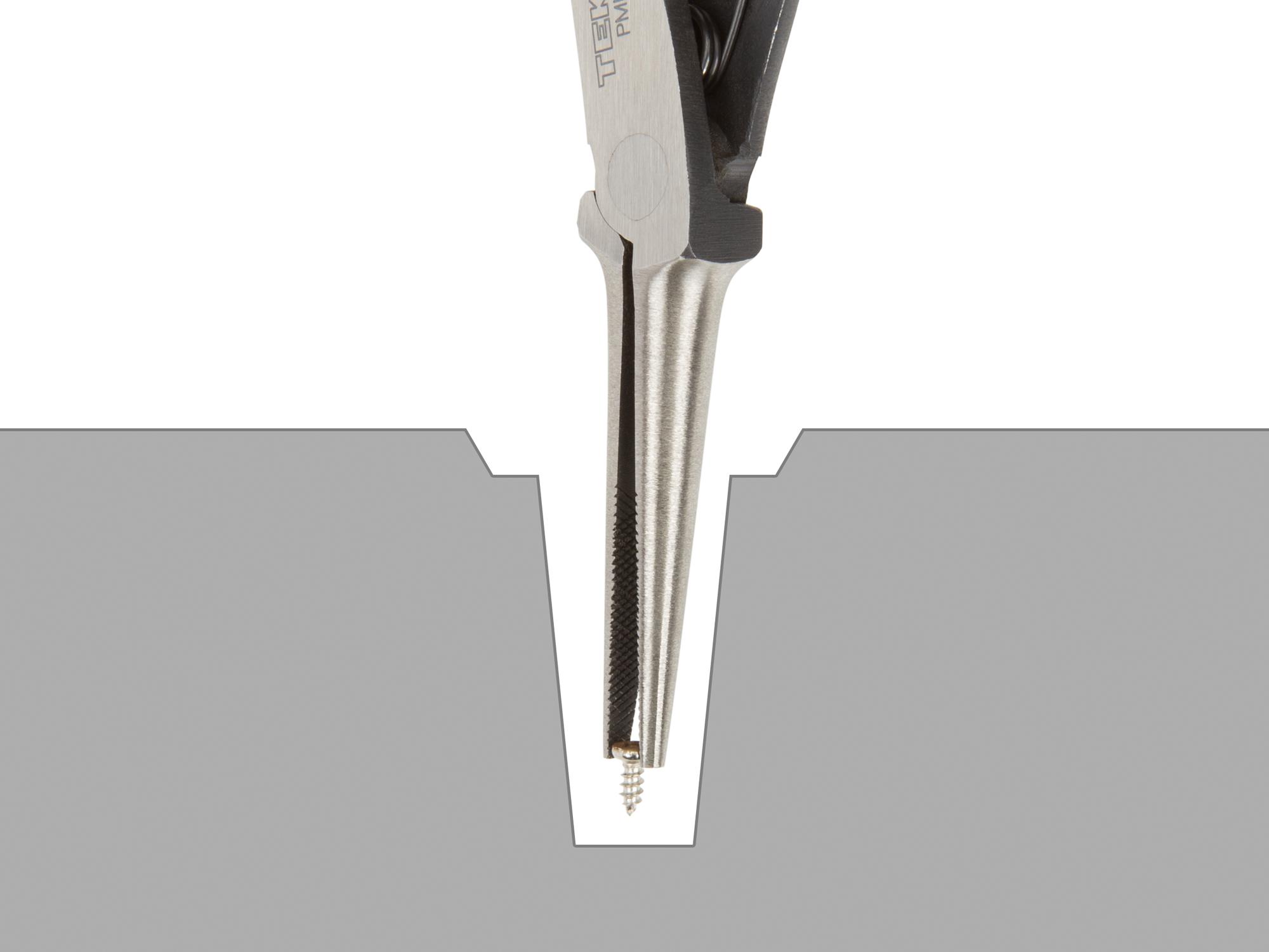 Closeup view of Tekton 5 inch mini pliers. Item #PMN01001
