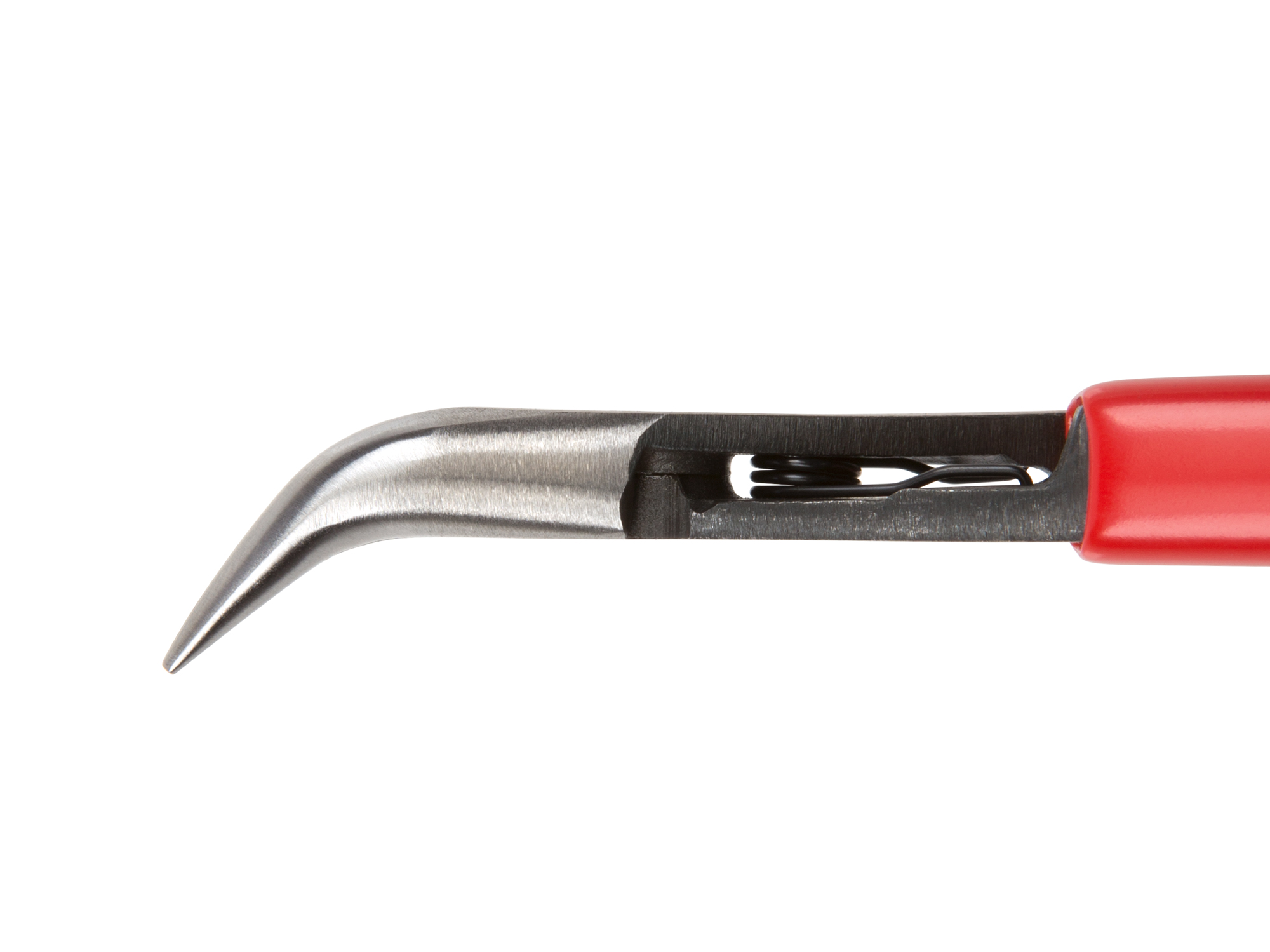 45 degree nose reaches around obstructions. Mini pliers with fine, crosscut teeth grip evenly in any direction. PMN11301.