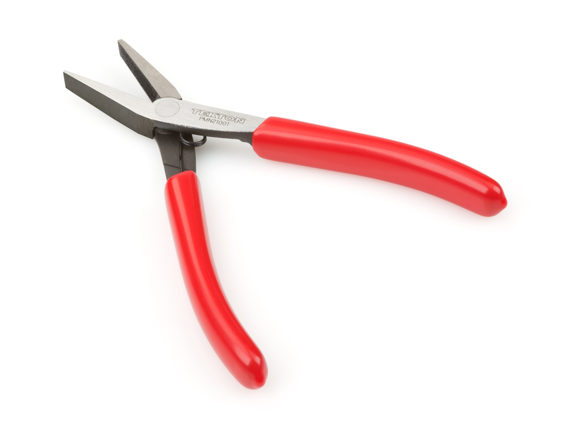 This pliers has broad, flat jaws with fine, crosscut teeth. Securely grasps thin parts, sheet stock. Straight, 90-degree edges make crisp bends. PMN21001.