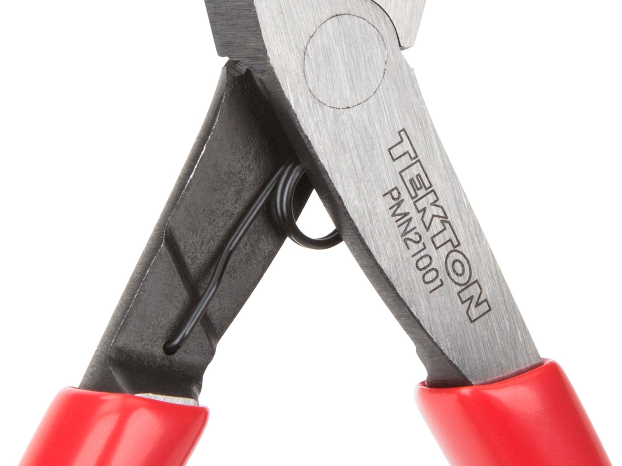 Closeup view of Tekton 5 inch mini pliers. Item #PMN21001