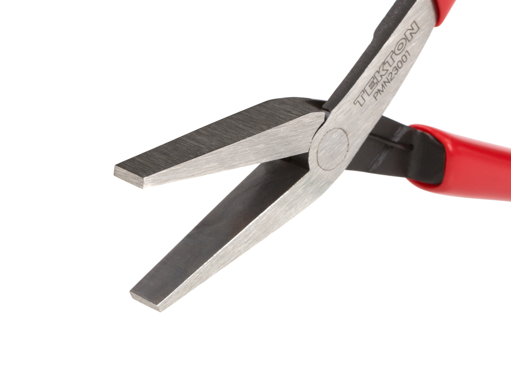 This pliers has broad, flat jaws with smooth faces. Safely grasps delicate parts, no marring. Straight, 90-degree edges make crisp bends. PMN23001.