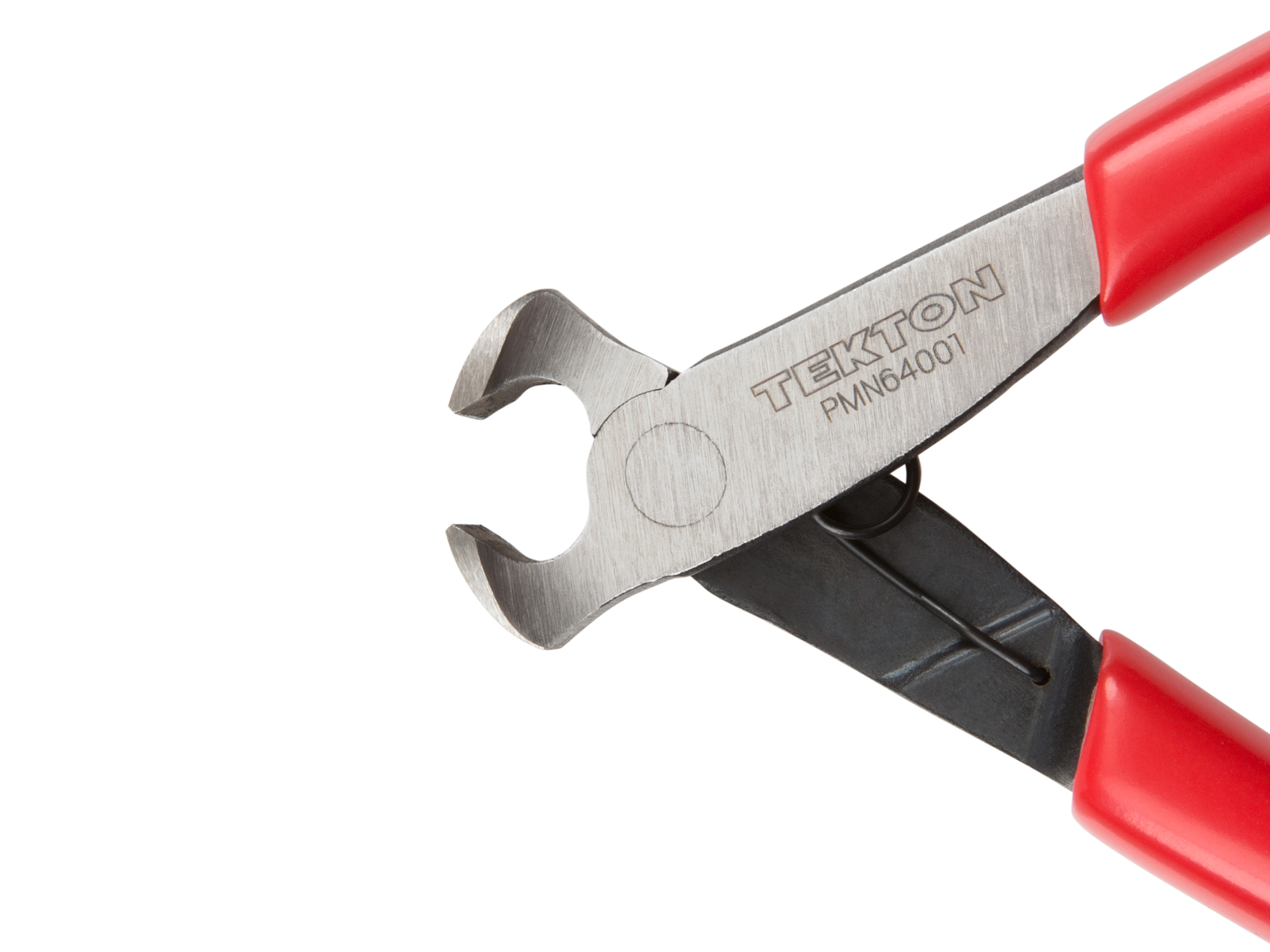 With a fine, shallow bevel at the face, the blades on this mini cutting pliers produce a refined semi-flush cut that's suited to precision work. PMN64001.