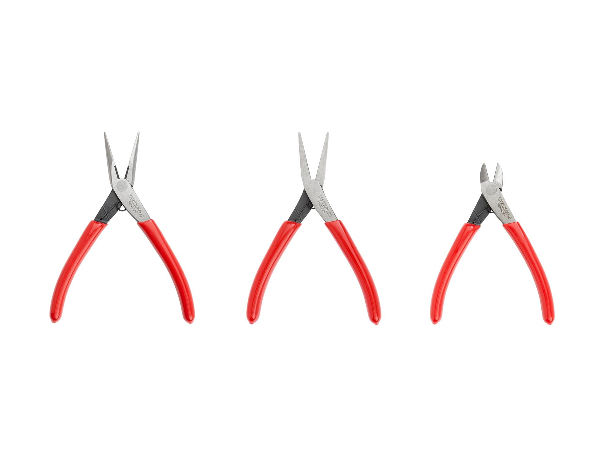 Front view of Tekton mini pliers set. Item #PMN99003