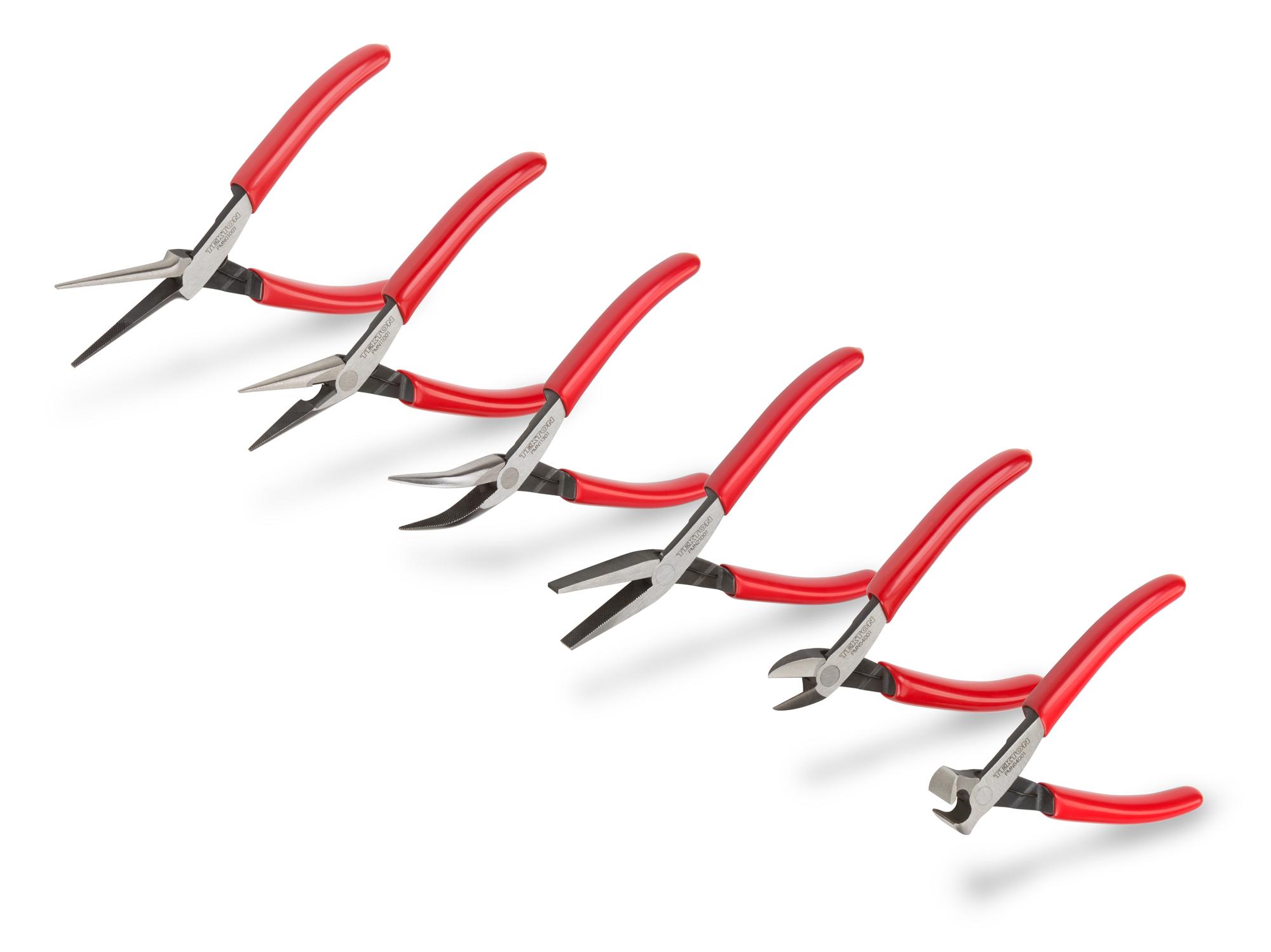 Front-right angle view of Tekton mini pliers set. Item #PMN99906