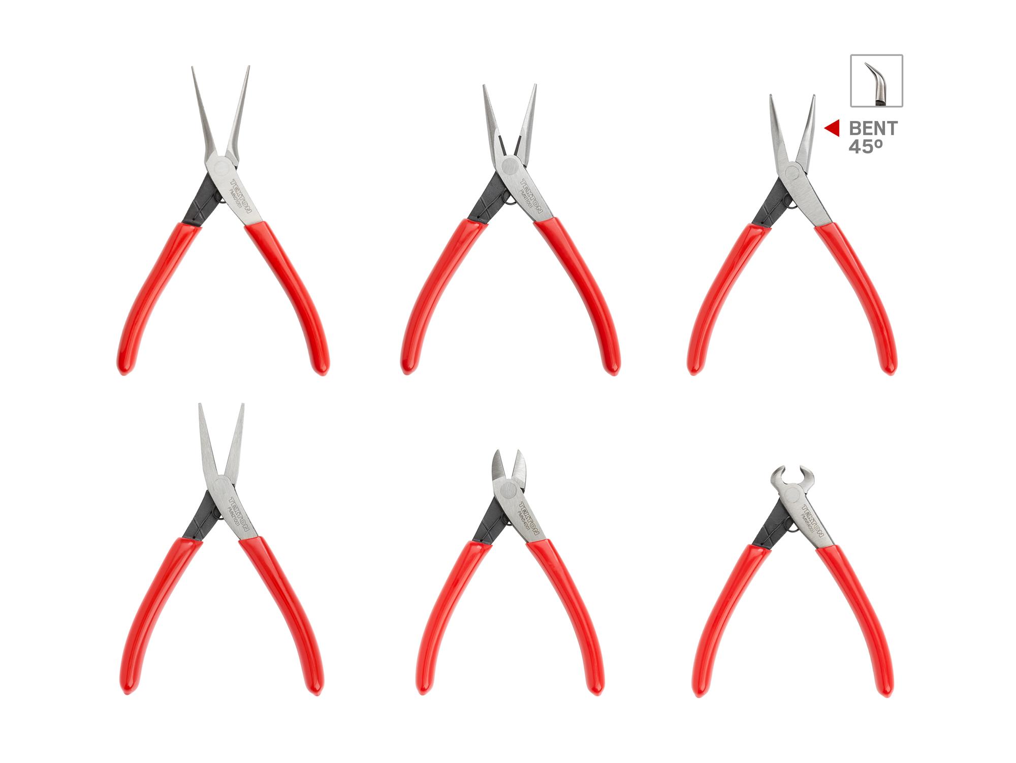 Front view of Tekton mini pliers set. Item #PMN99906
