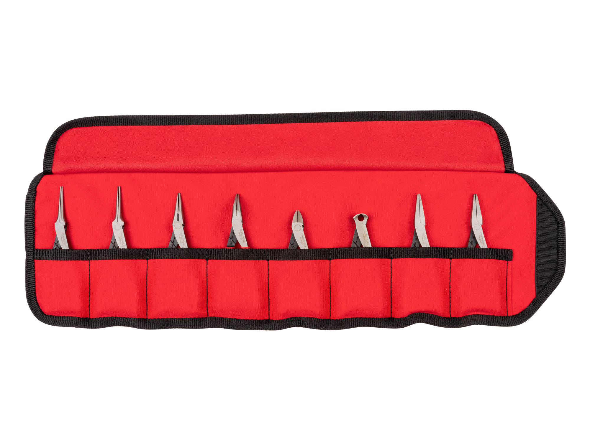 Front view of  Tekton pouch mini pliers set. Item #PMN99910