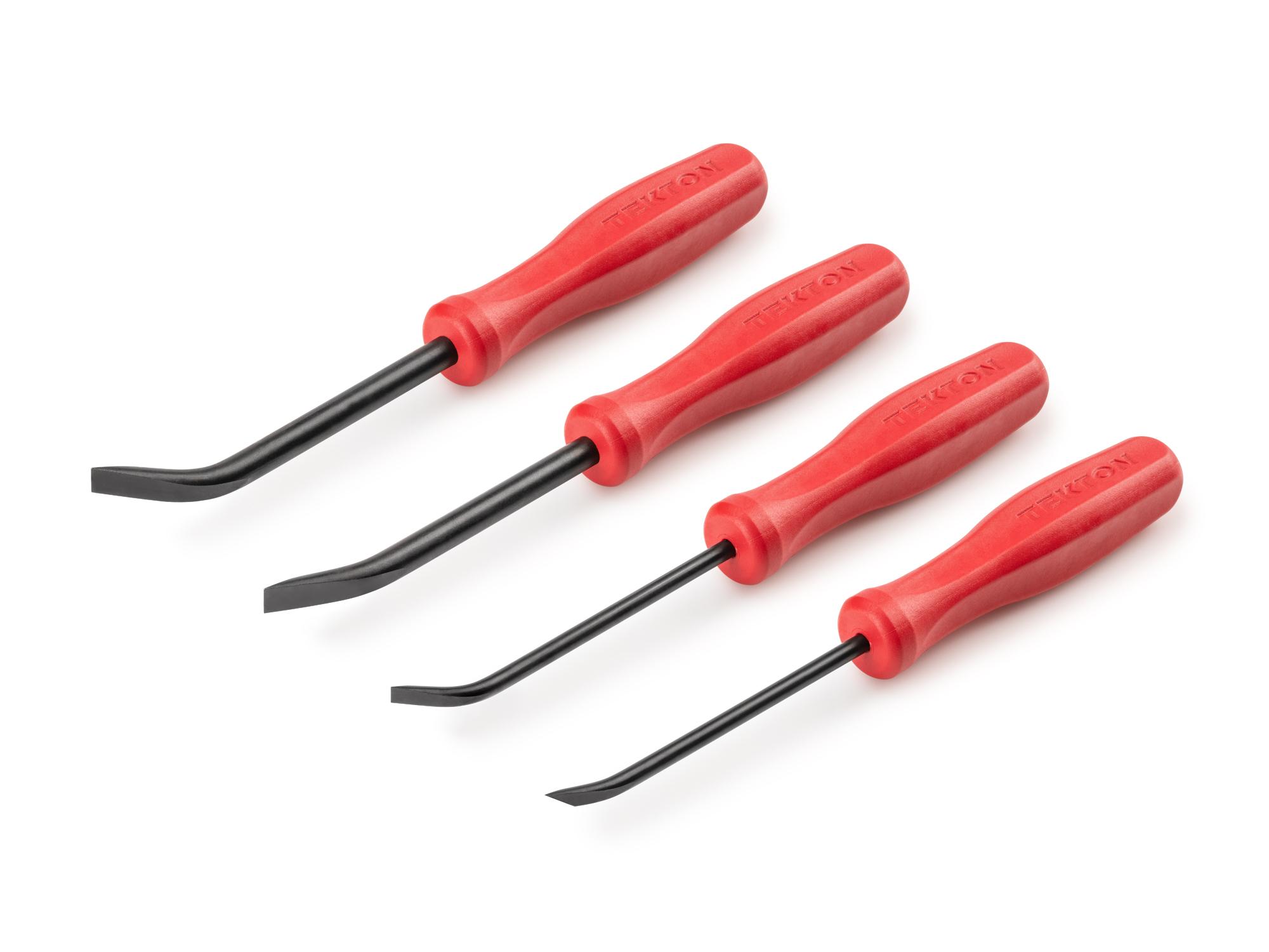Front-right angle view of Tekton 3 inch mini pry bar set. Item #LRD90803