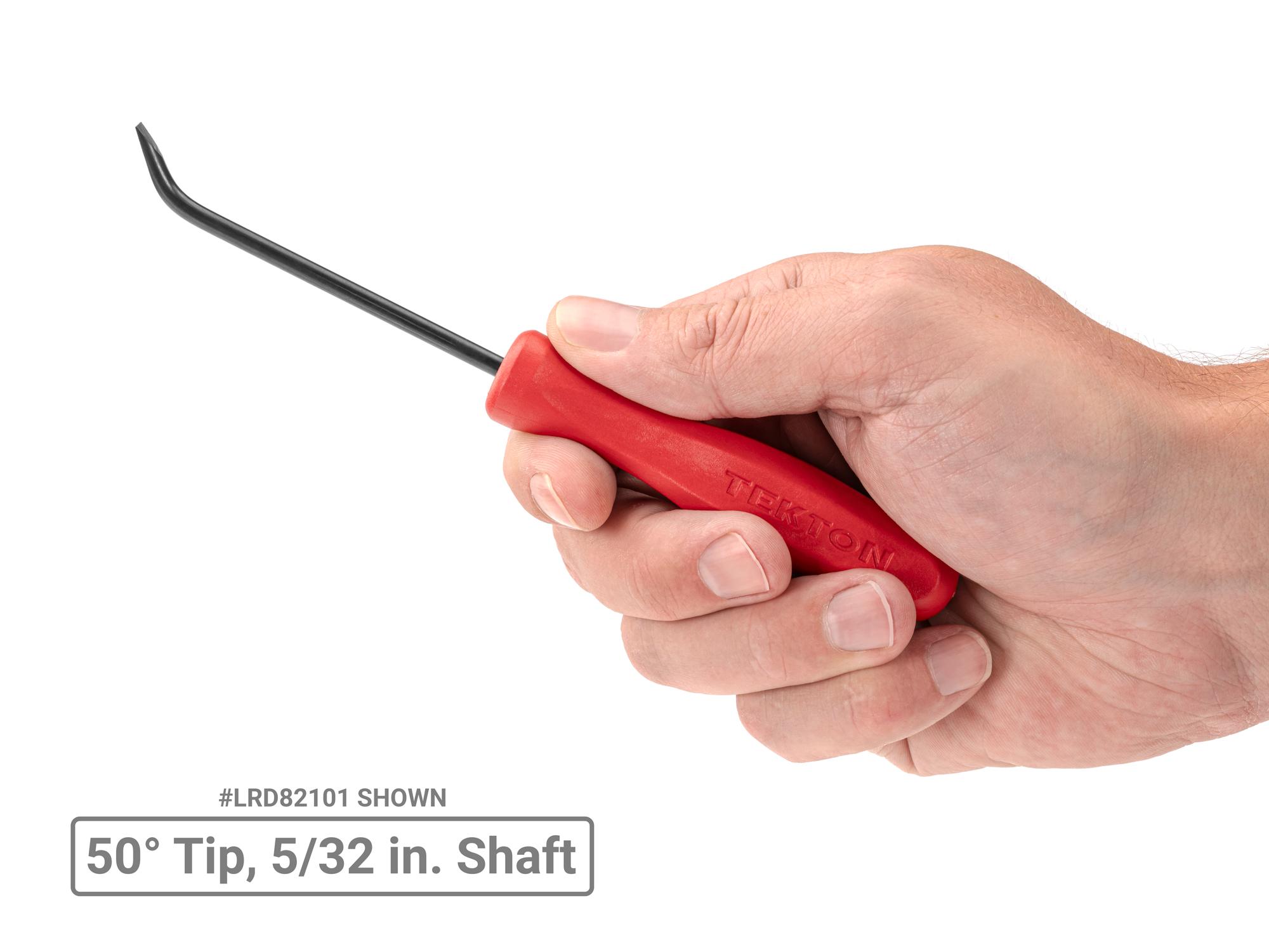 Person holding Tekton 3 inch mini pry bar set. Item #LRD90804